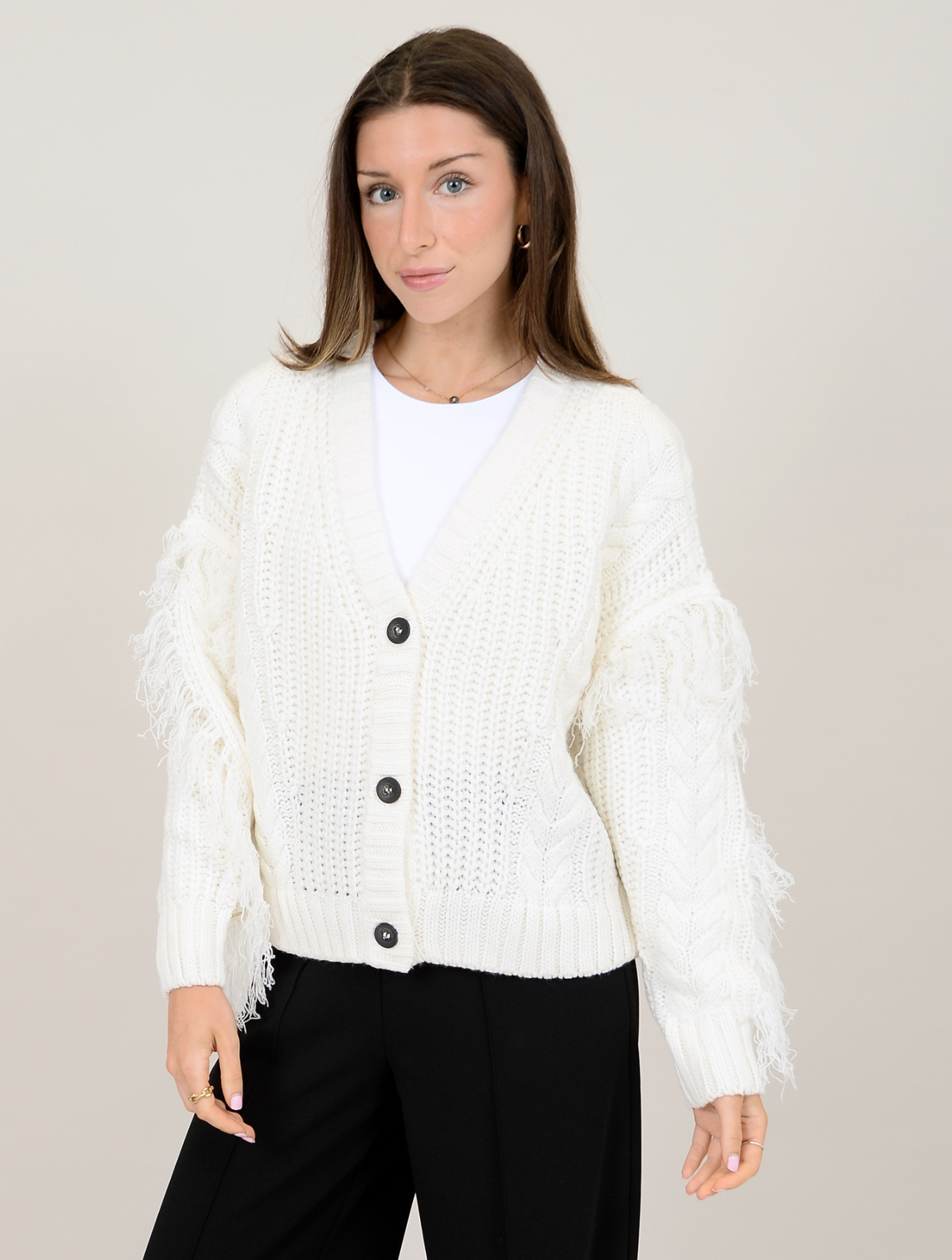 Chania Fringe Cardigan