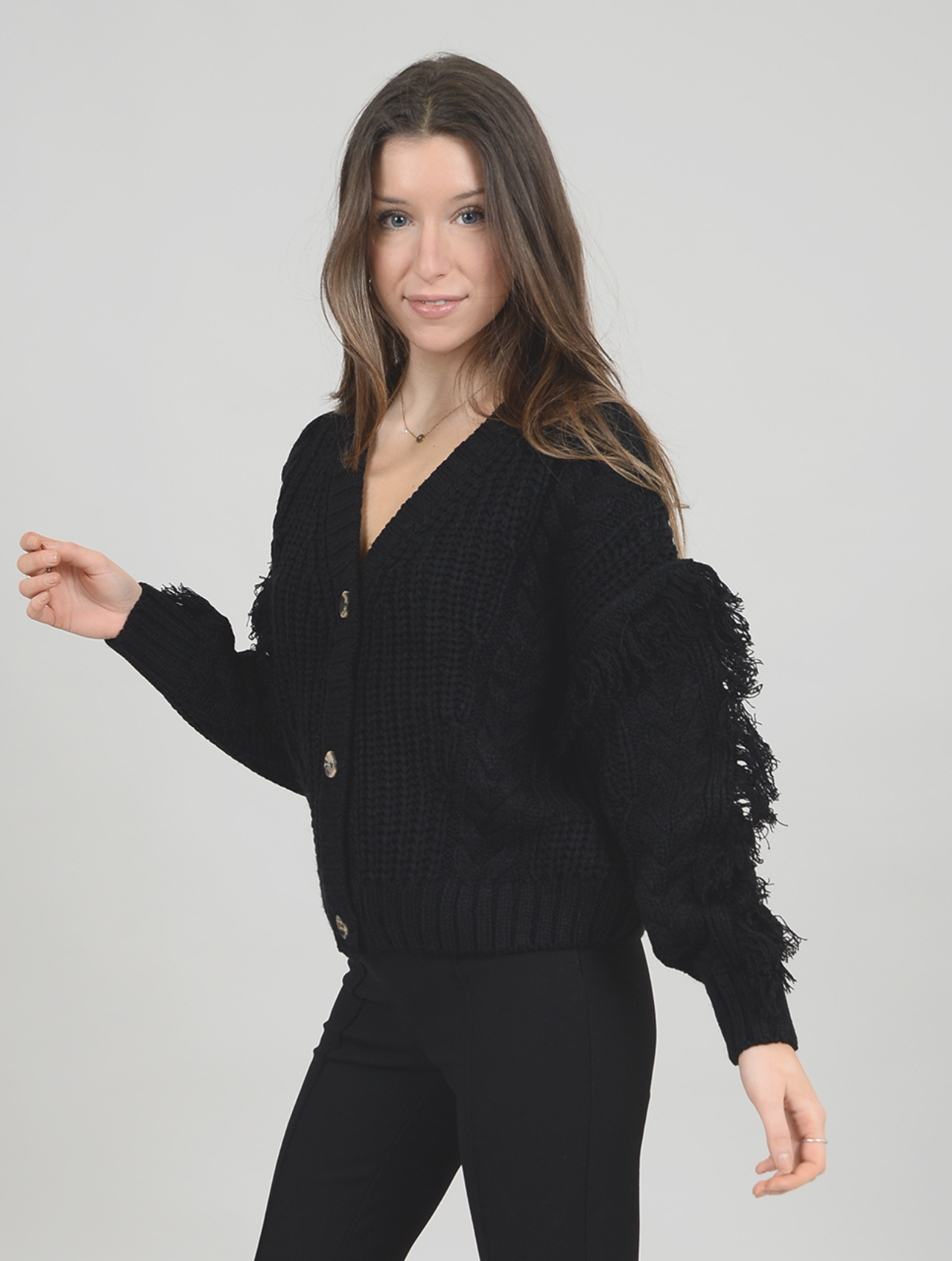 Chania Fringe Cardigan