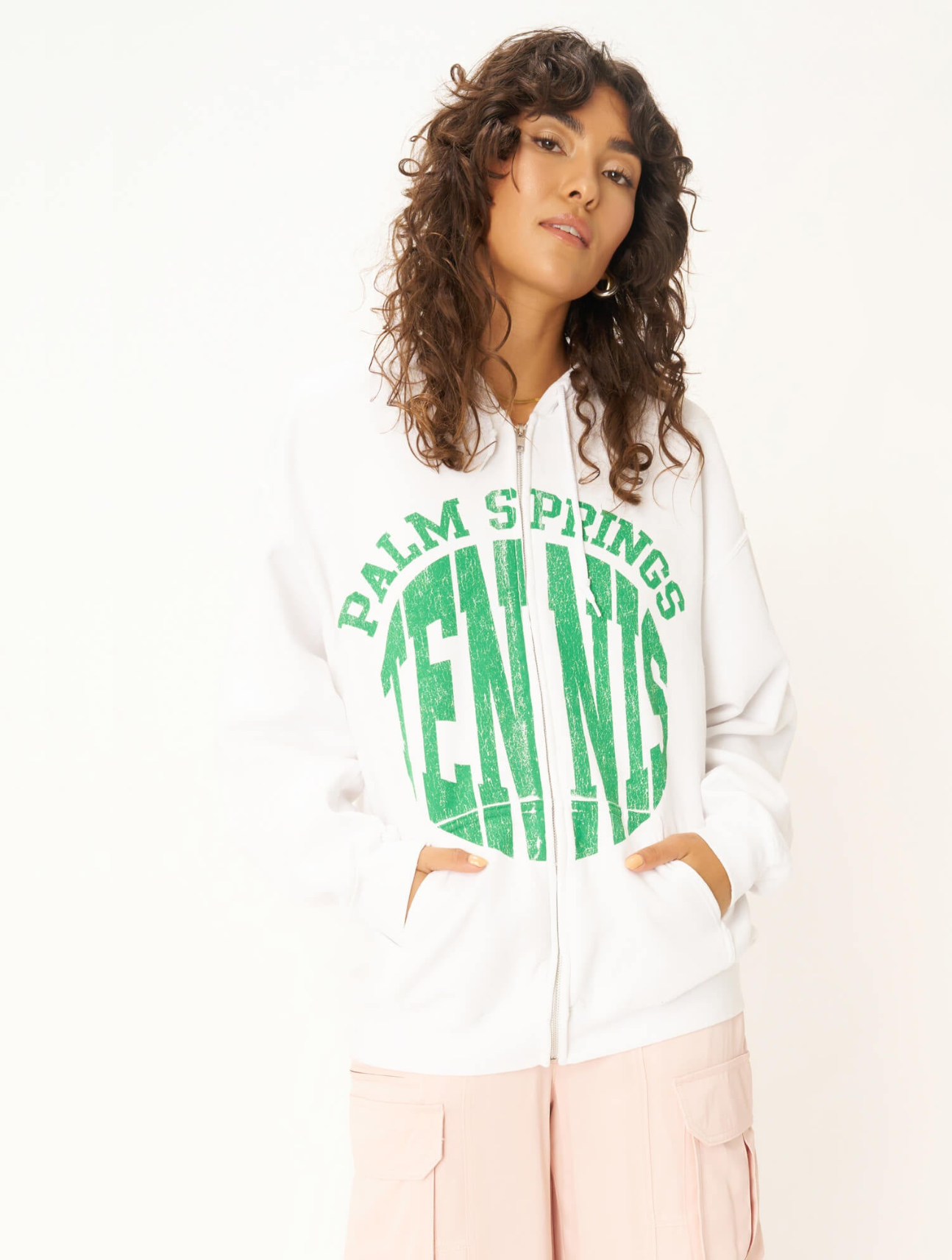 Palm Springs Tennis Zip Hoodie