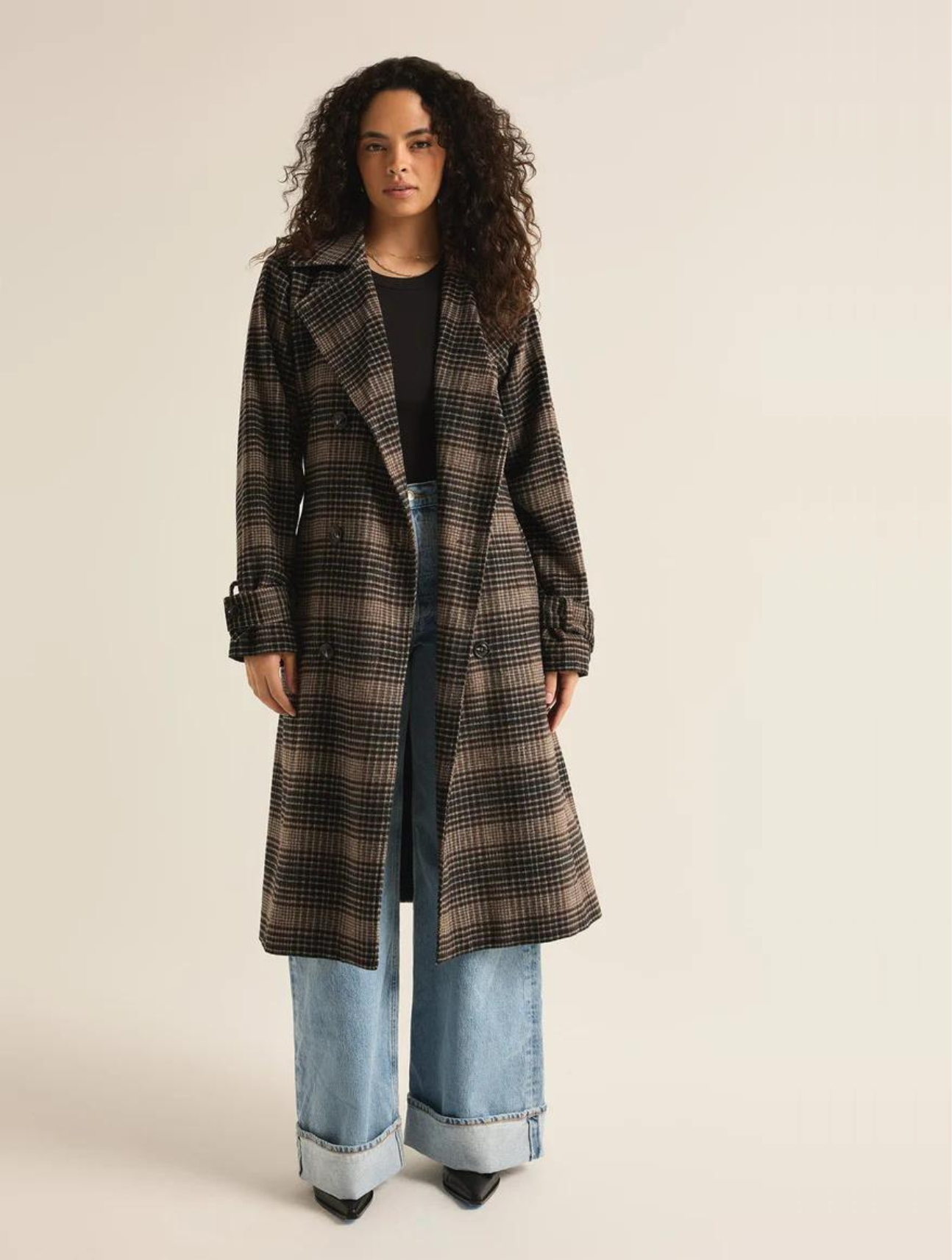 Jackie Plaid Trench