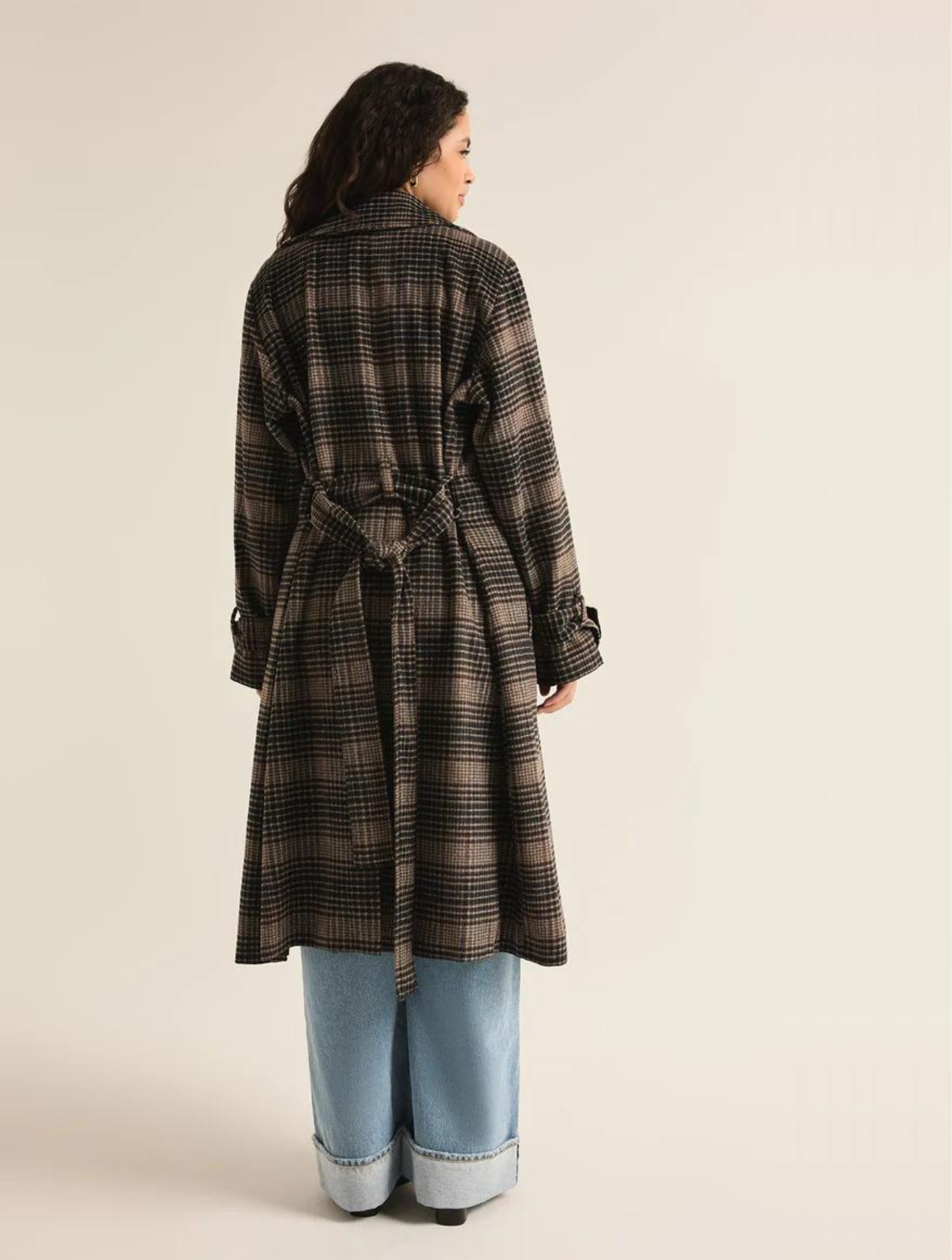 Jackie Plaid Trench