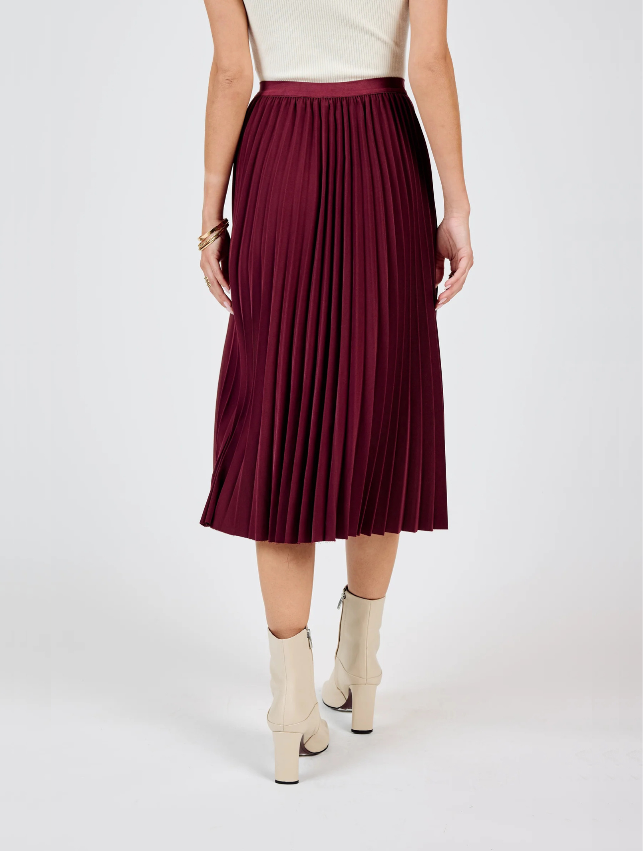 Silent Streets Pleated Midi Skirt