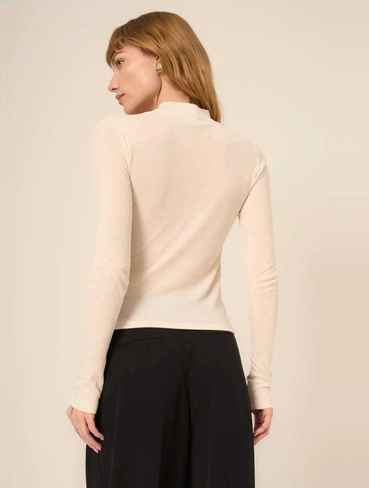 Belle Baby Rib Mock Neck Long Sleeve
