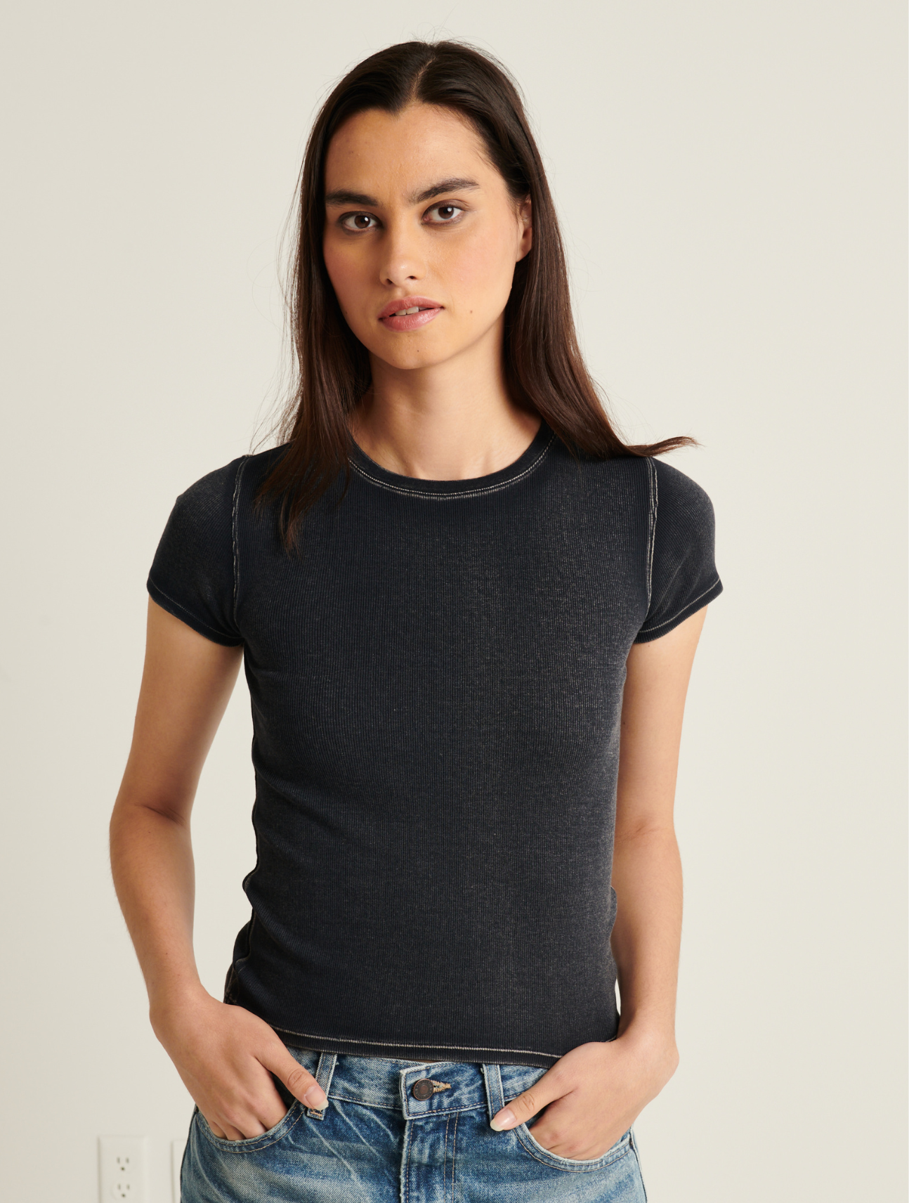 Cotton Modal Vintage Rib Baby Tee