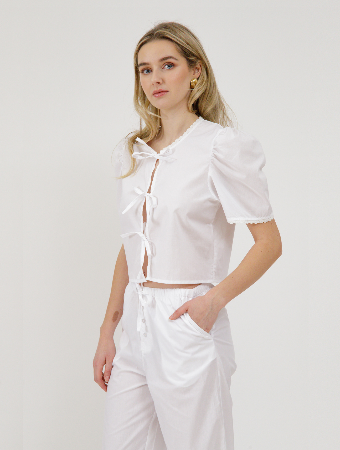Poplin Tie Up Top