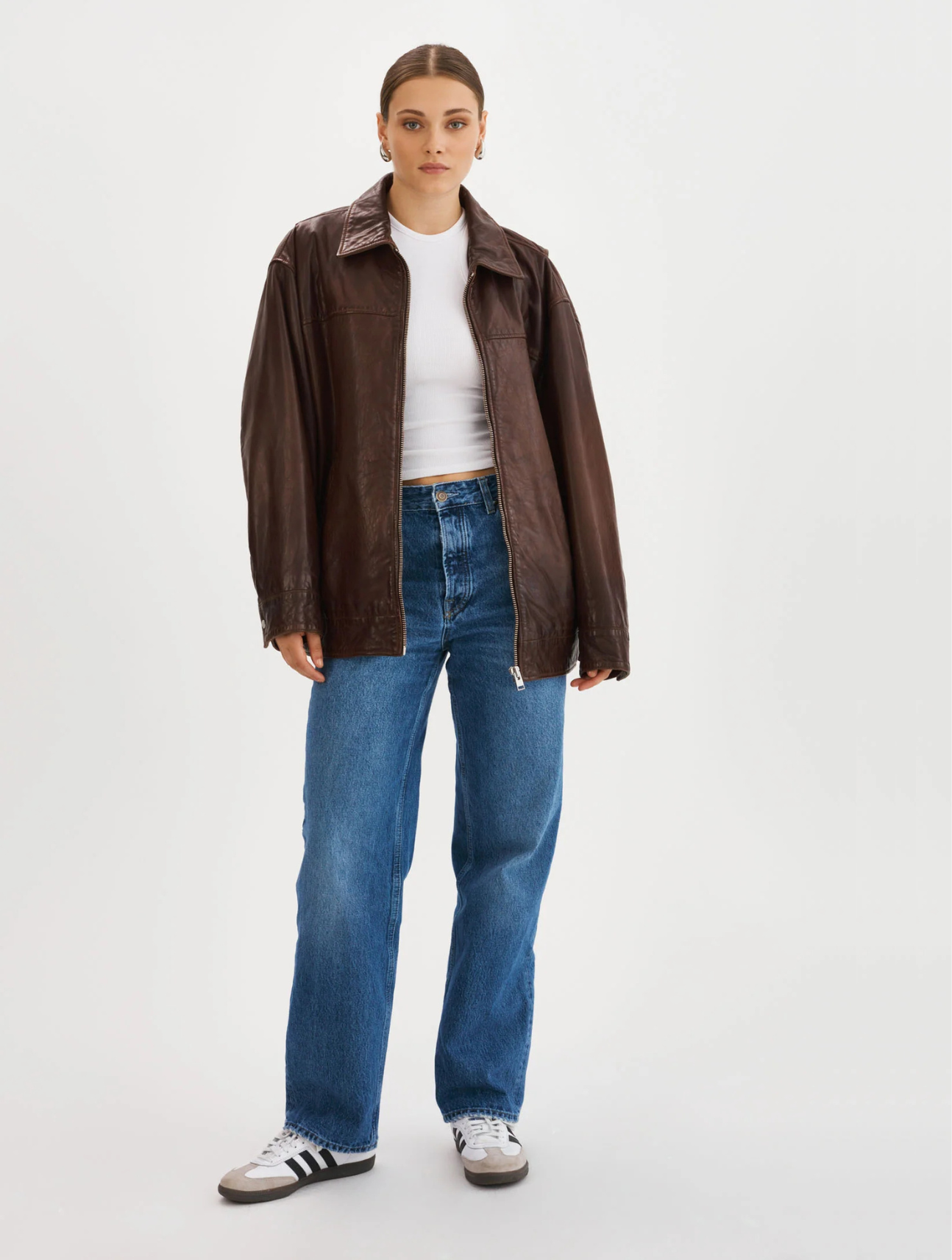 Theia Leather Bomber