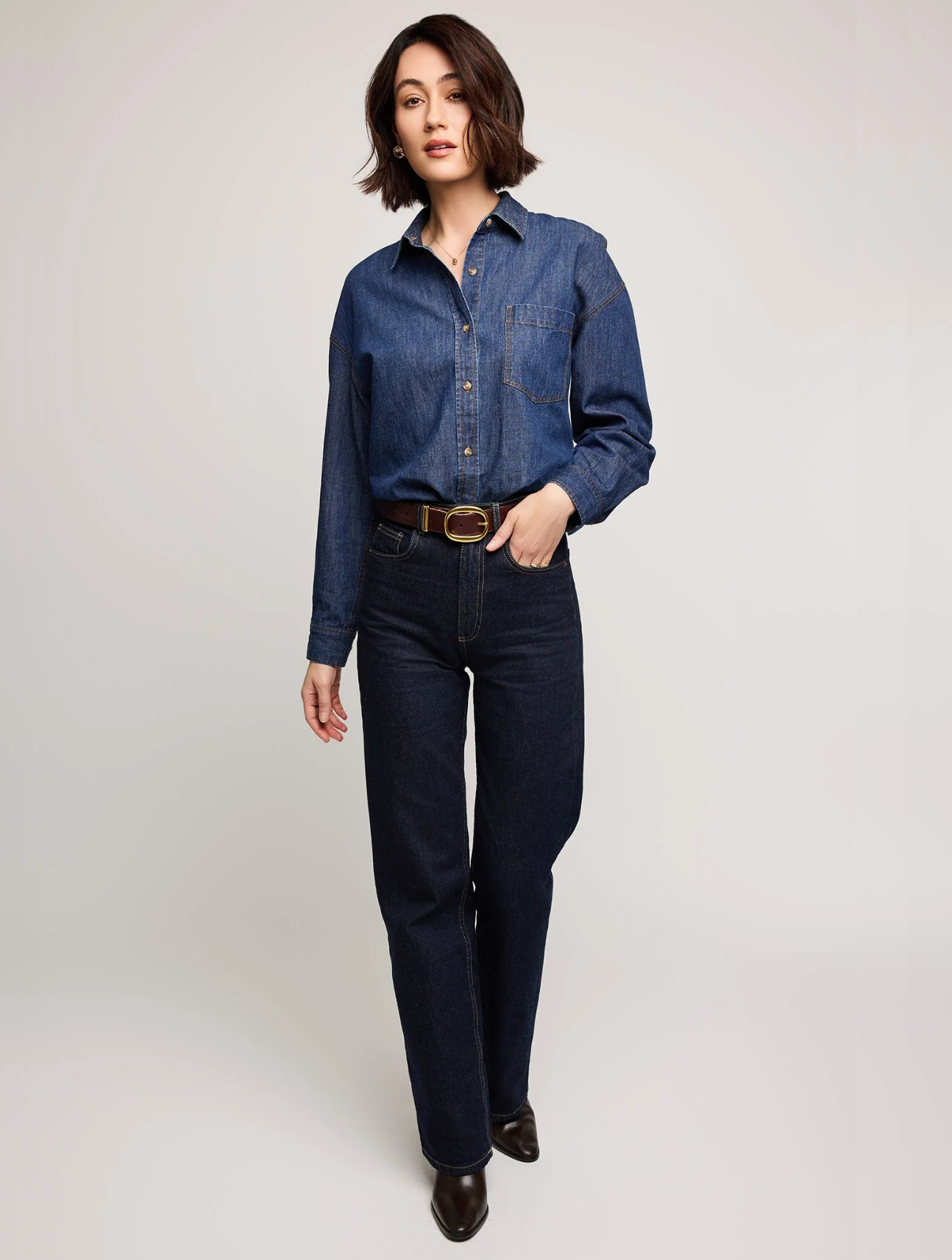 Whitney Denim Button Up