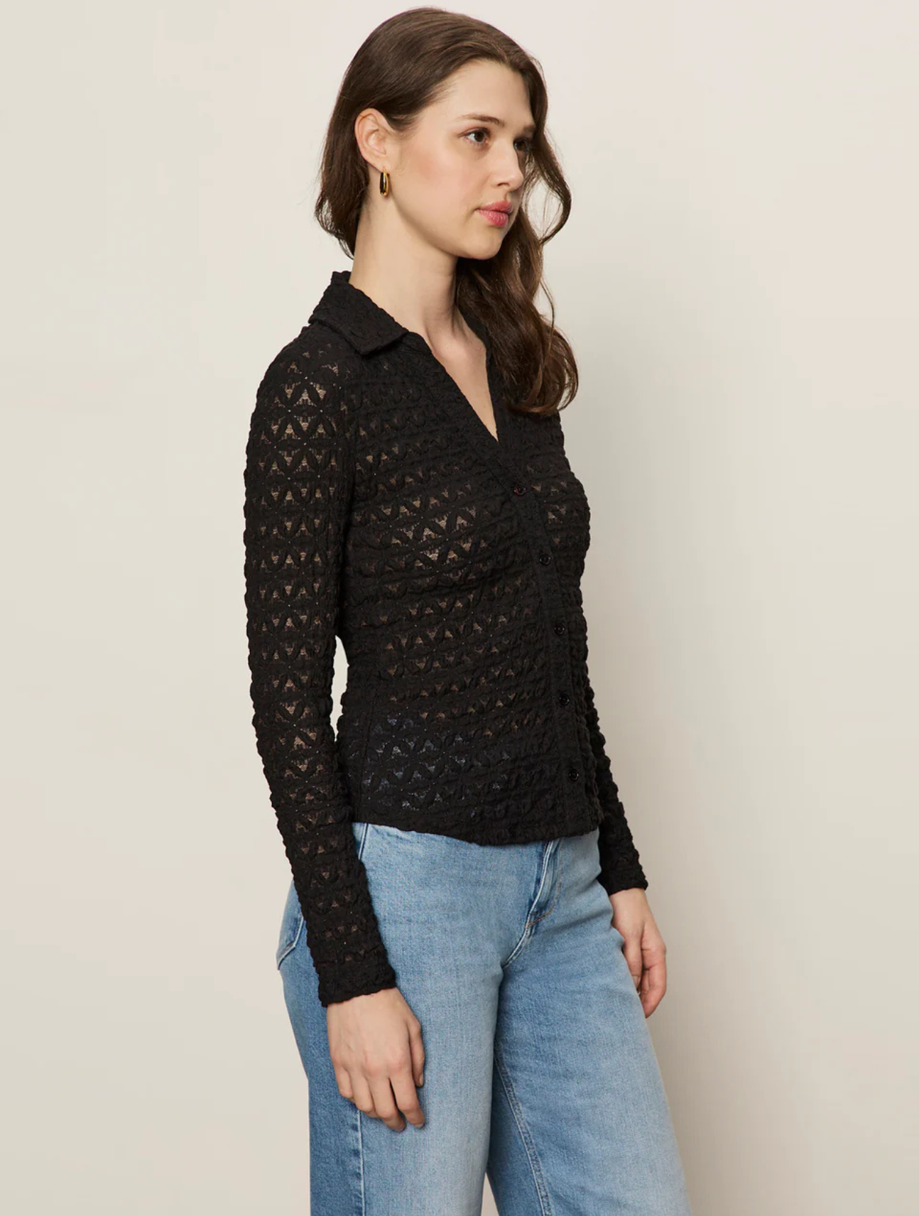 Dreamgirl Lace Button Up