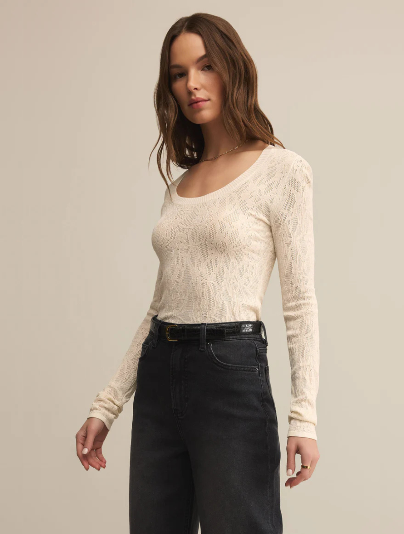 Tibi Scoop Mesh Top