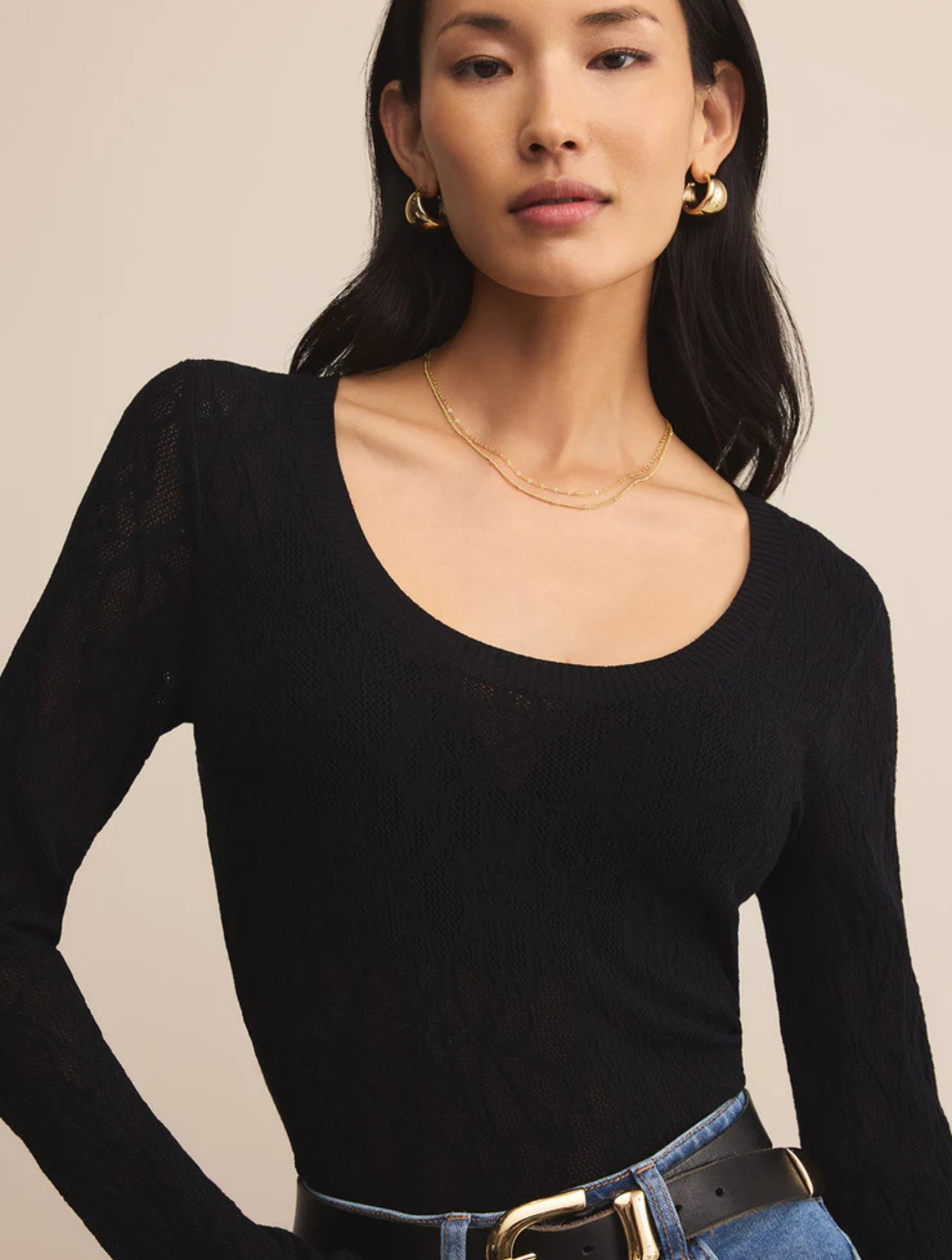 Tibi Scoop Mesh Top