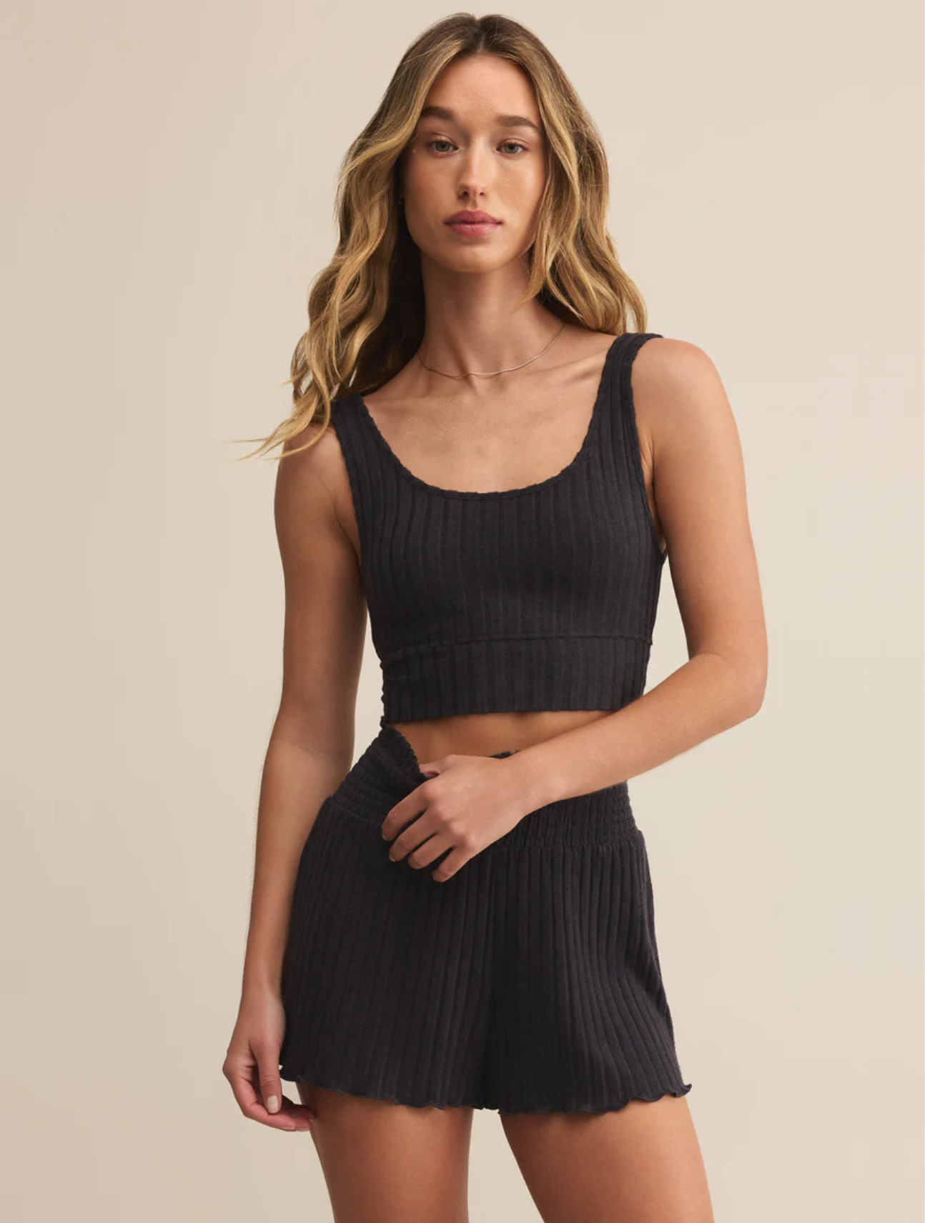 Zoe Silky Rib Tank Bra