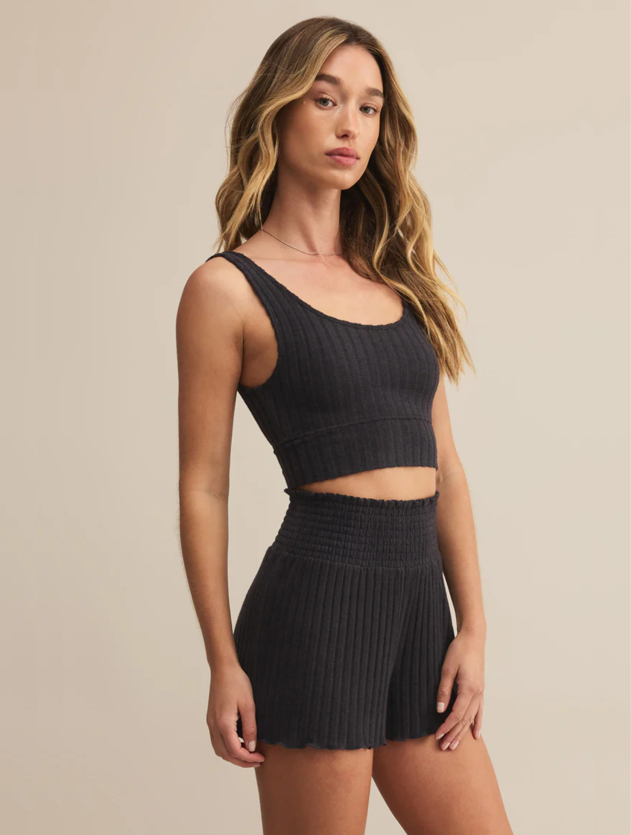 Zoe Silky Rib Tank Bra