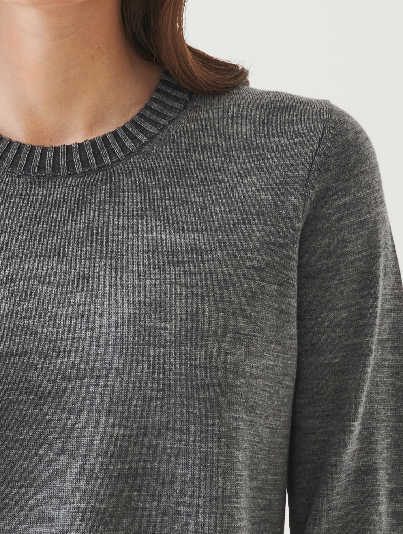Plaited Merino Crop Crew