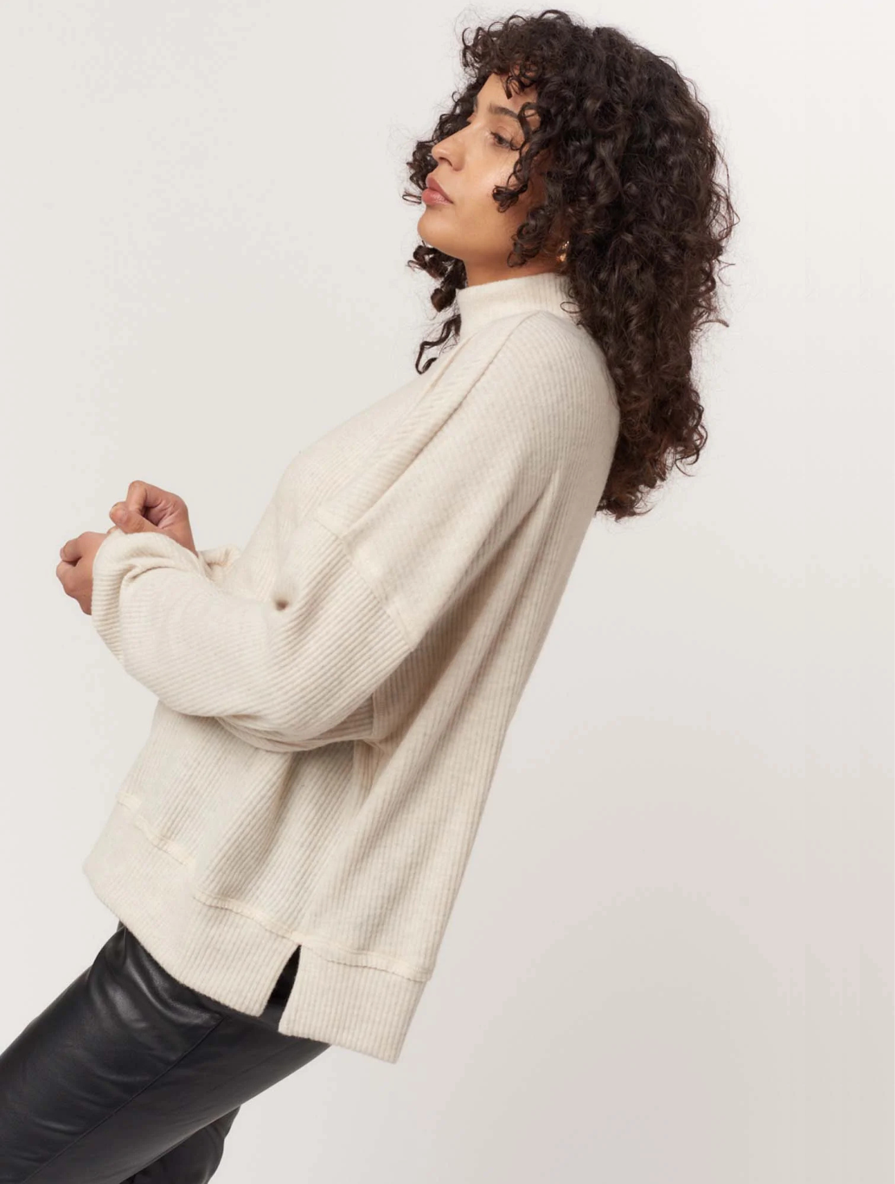 Becca Cozy Rib Funnel Neck
