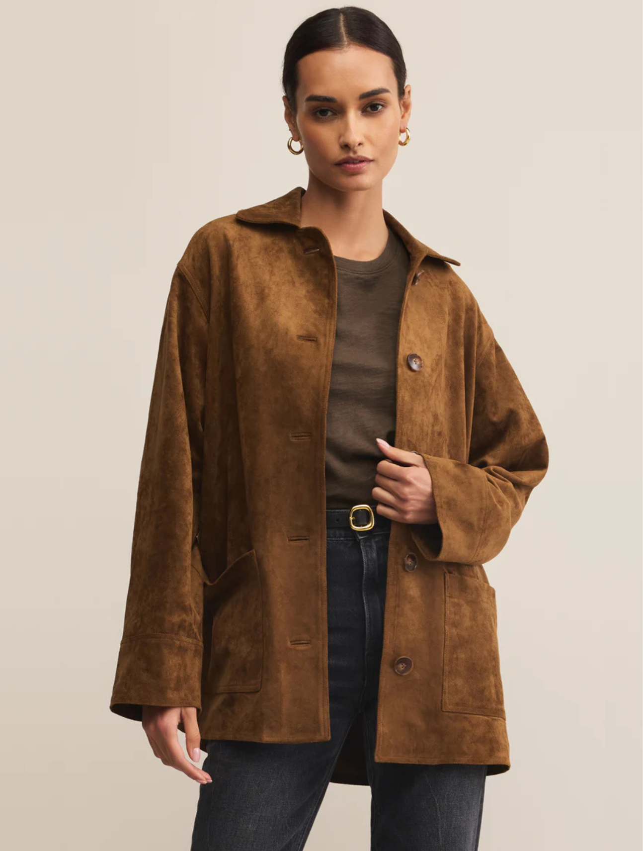 Decker Faux Suede Chore Jacket