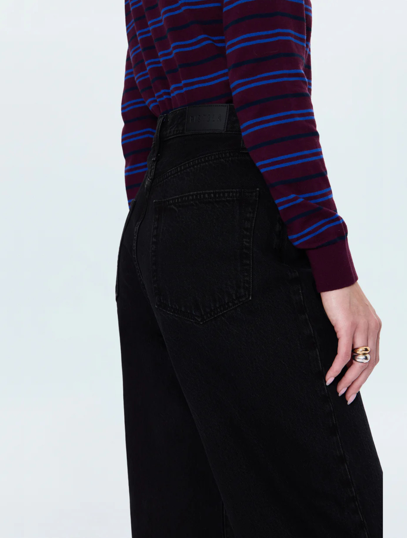 Tate High Rise Bowed Wide Leg