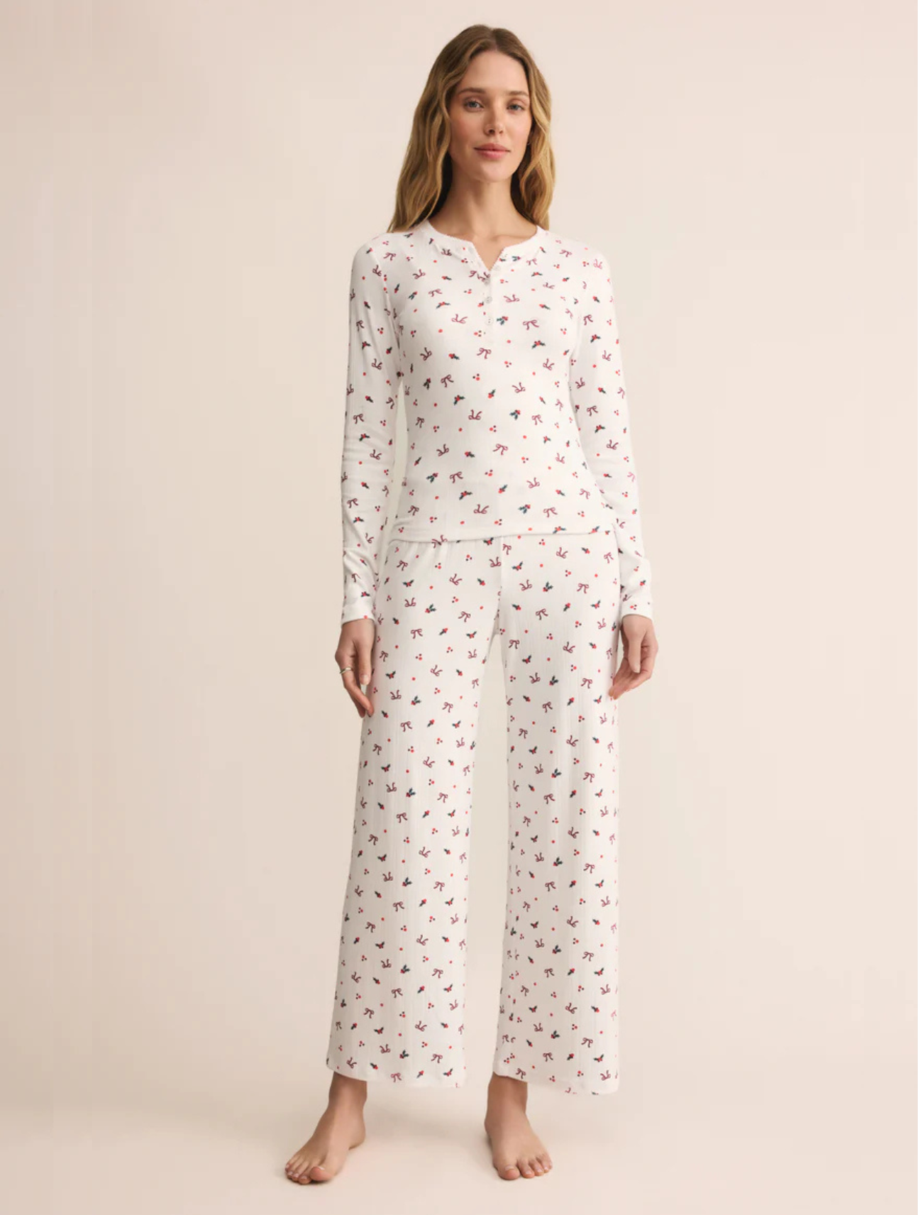 Luxe Holly Pointelle Long Sleeve Top