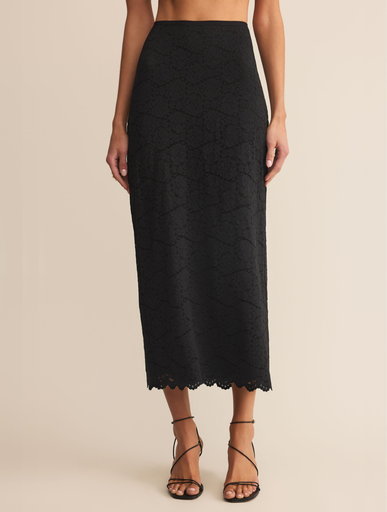 Via Lace Midi Skirt