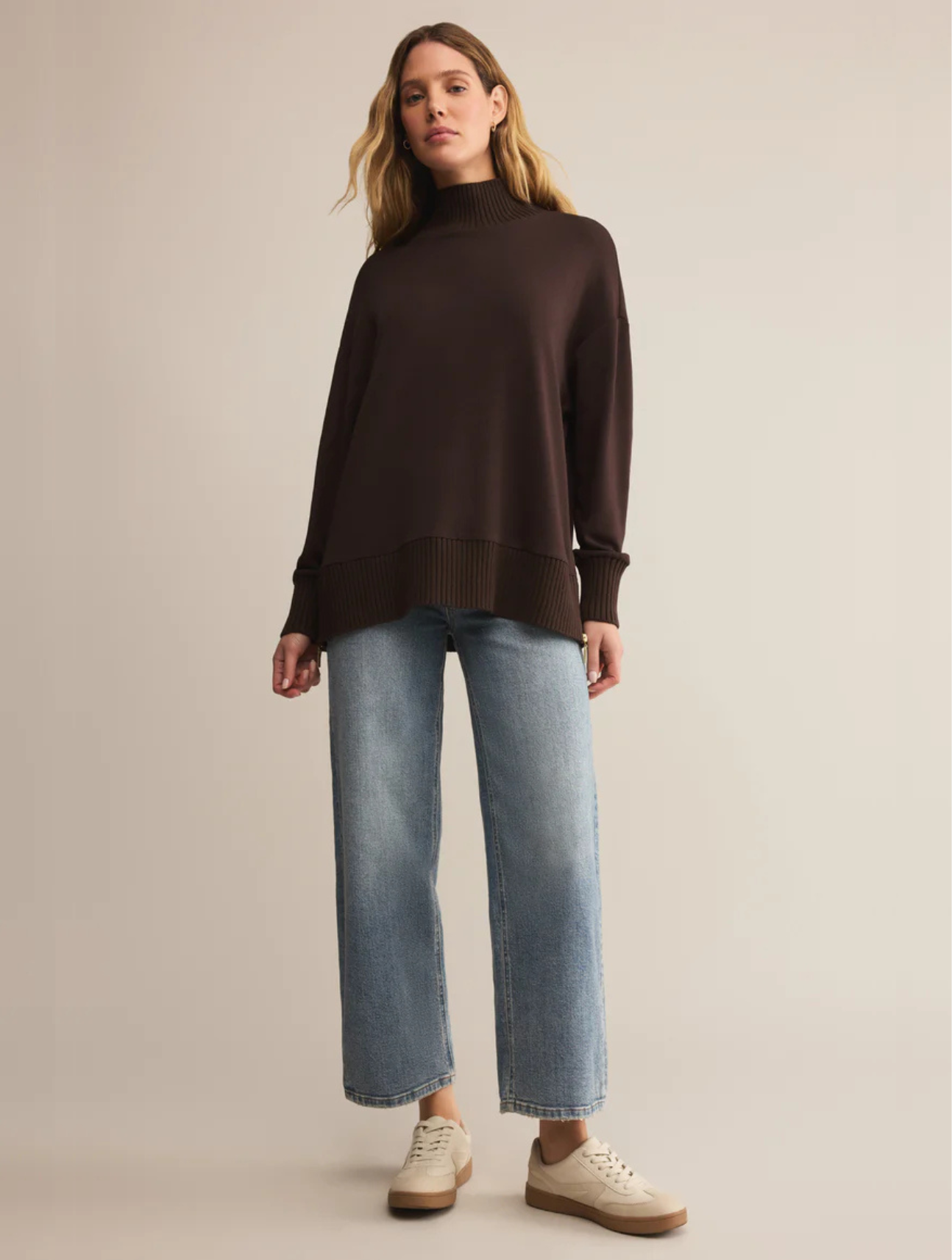 Sable Luxe Mock Neck Top