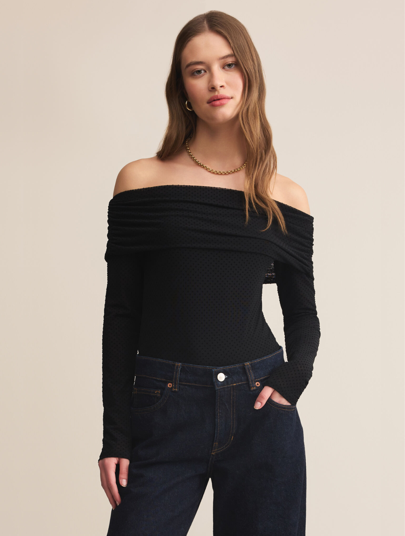 Whimsy Off Shoulder Mesh Top1