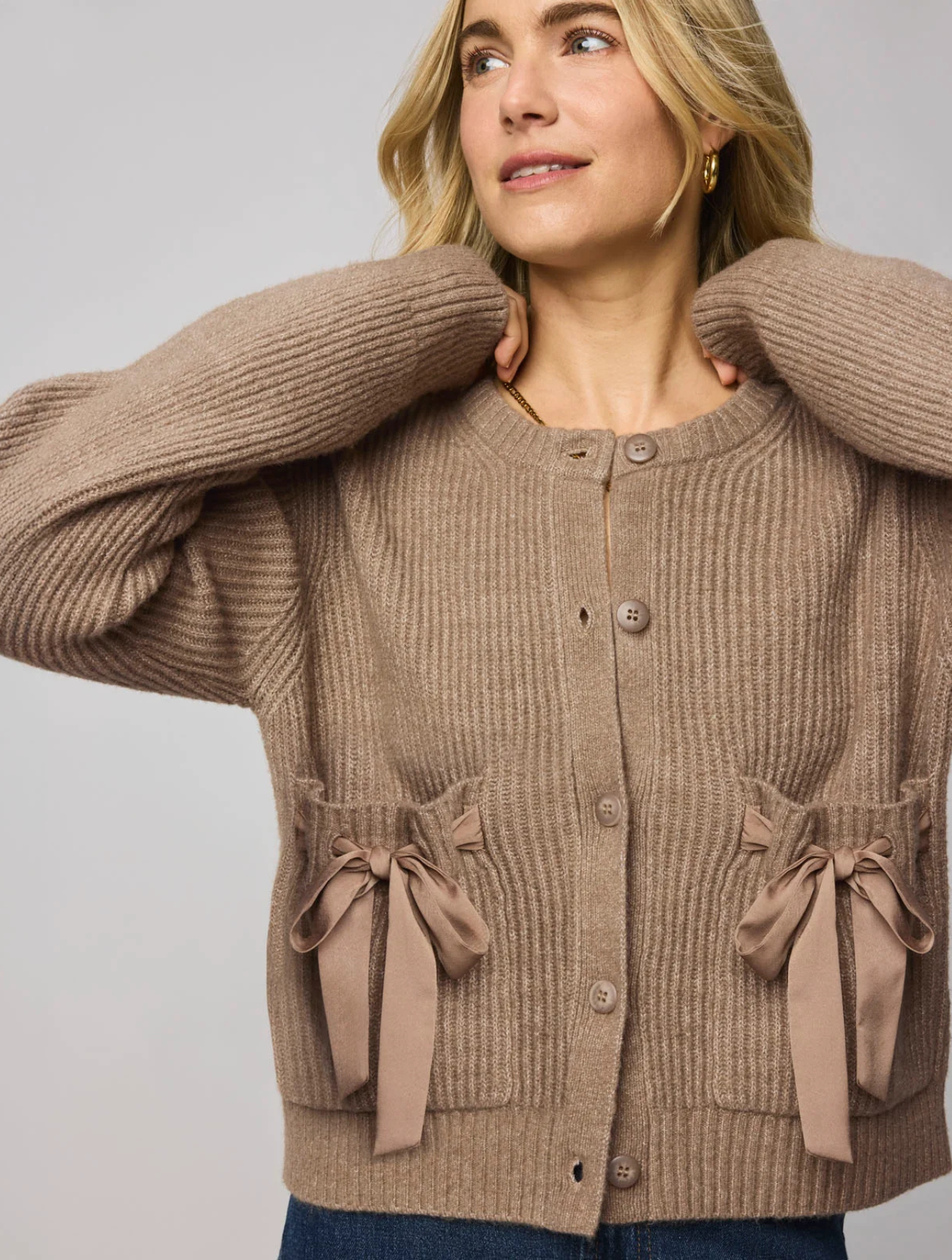 Stassi Satin Tie Cardigan