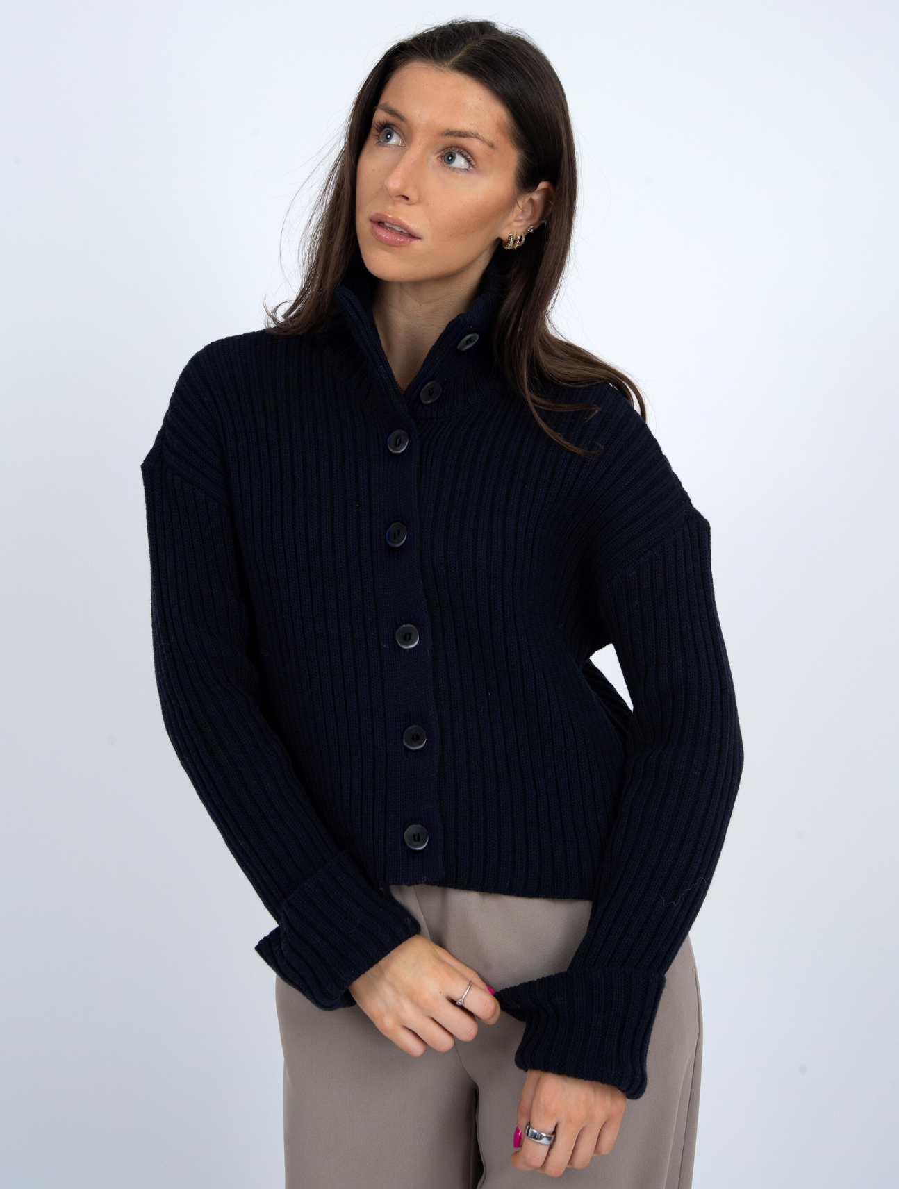 Lake Mock Neck Cardigan