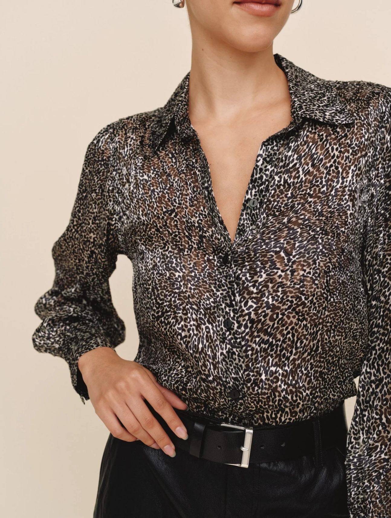 3/4 Bishop Sleeve Button Up