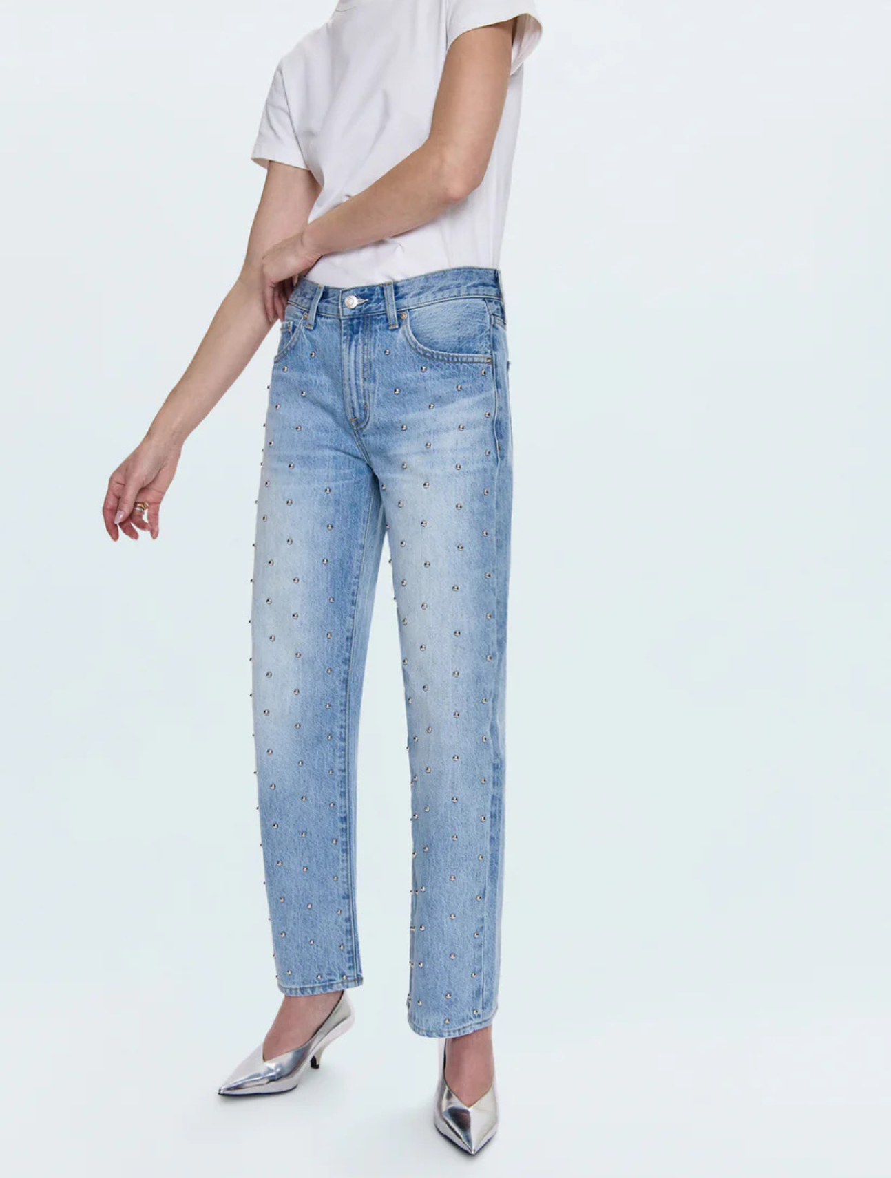 Lexi Mid Rise Bowed Straight