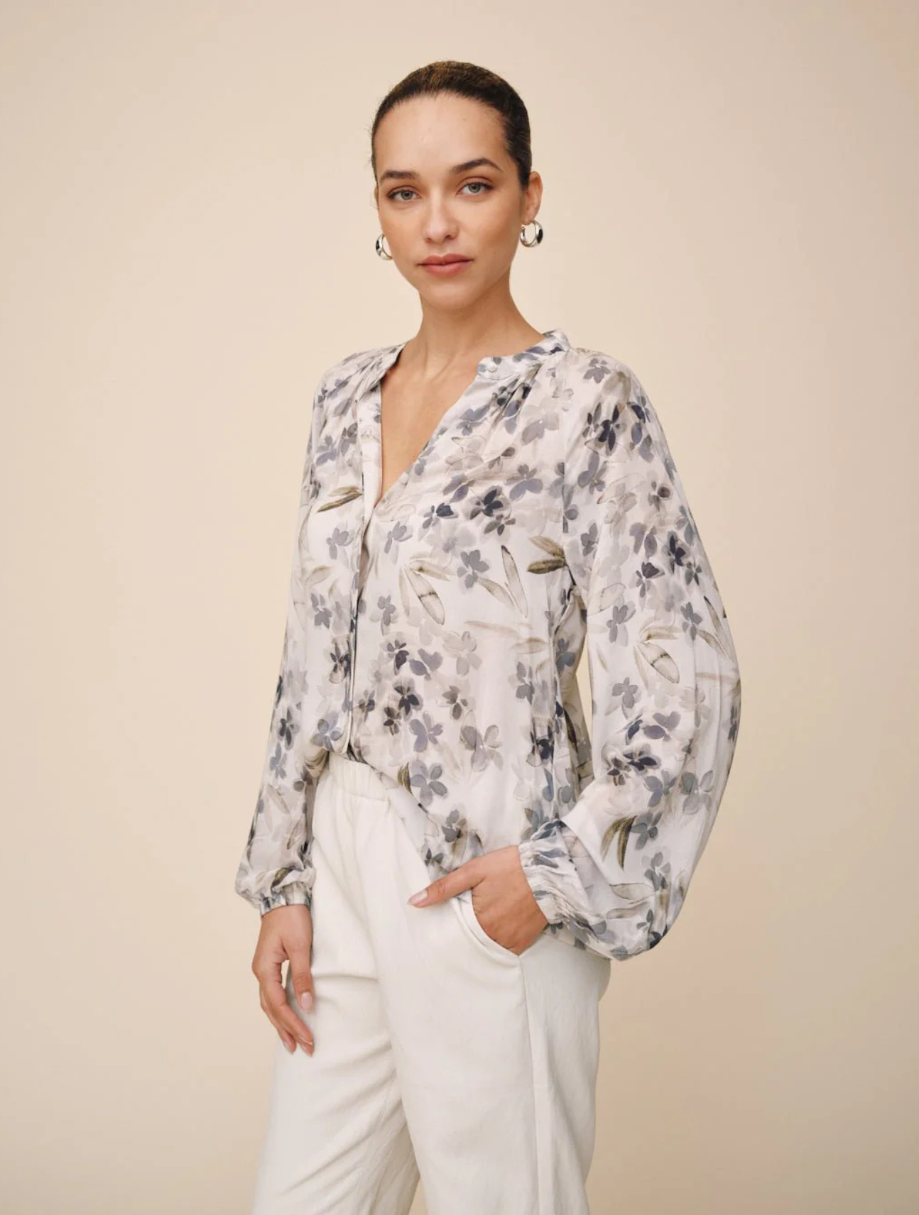 Shirred Raglan Shirt