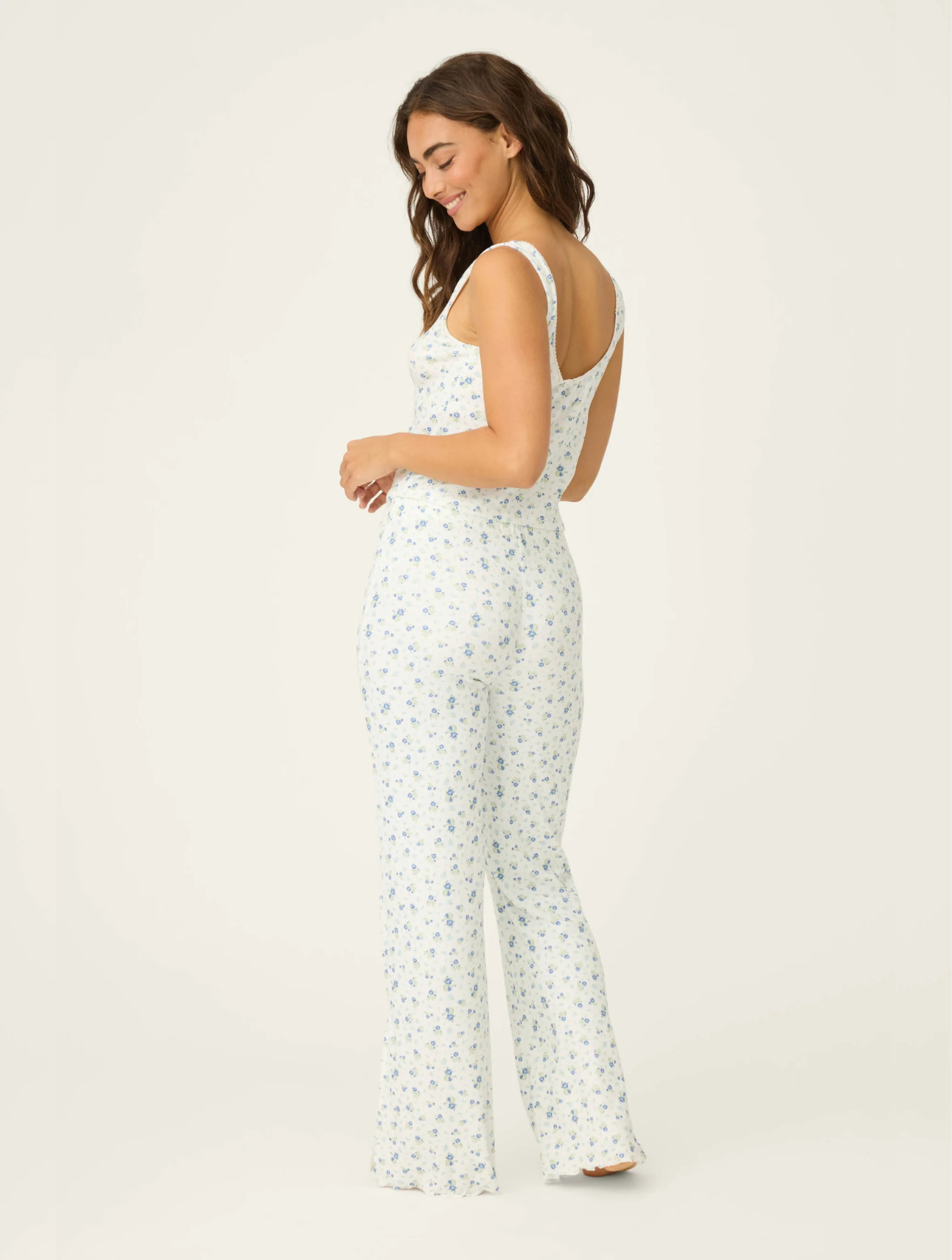 More Amour Ditsy Floral Pointelle PJ Tank