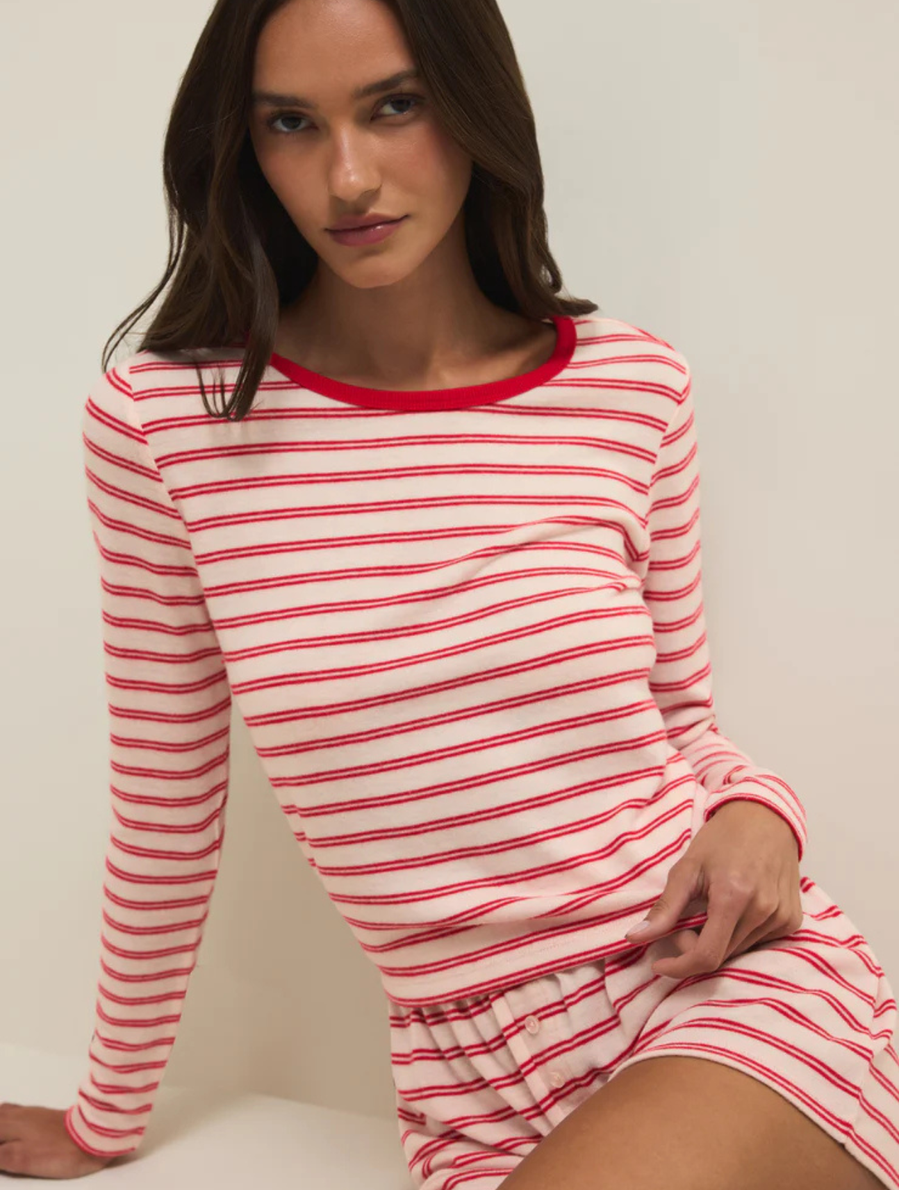 Night In Stripes Long Sleeve Top