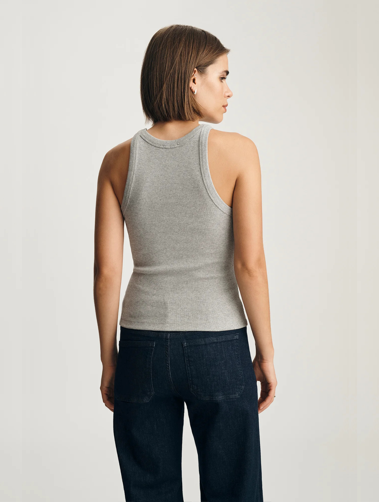 Stella Ribbed High Neck Tank Top