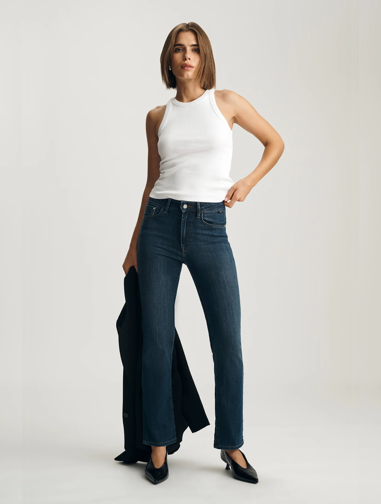 Stella Ribbed High Neck Tank Top