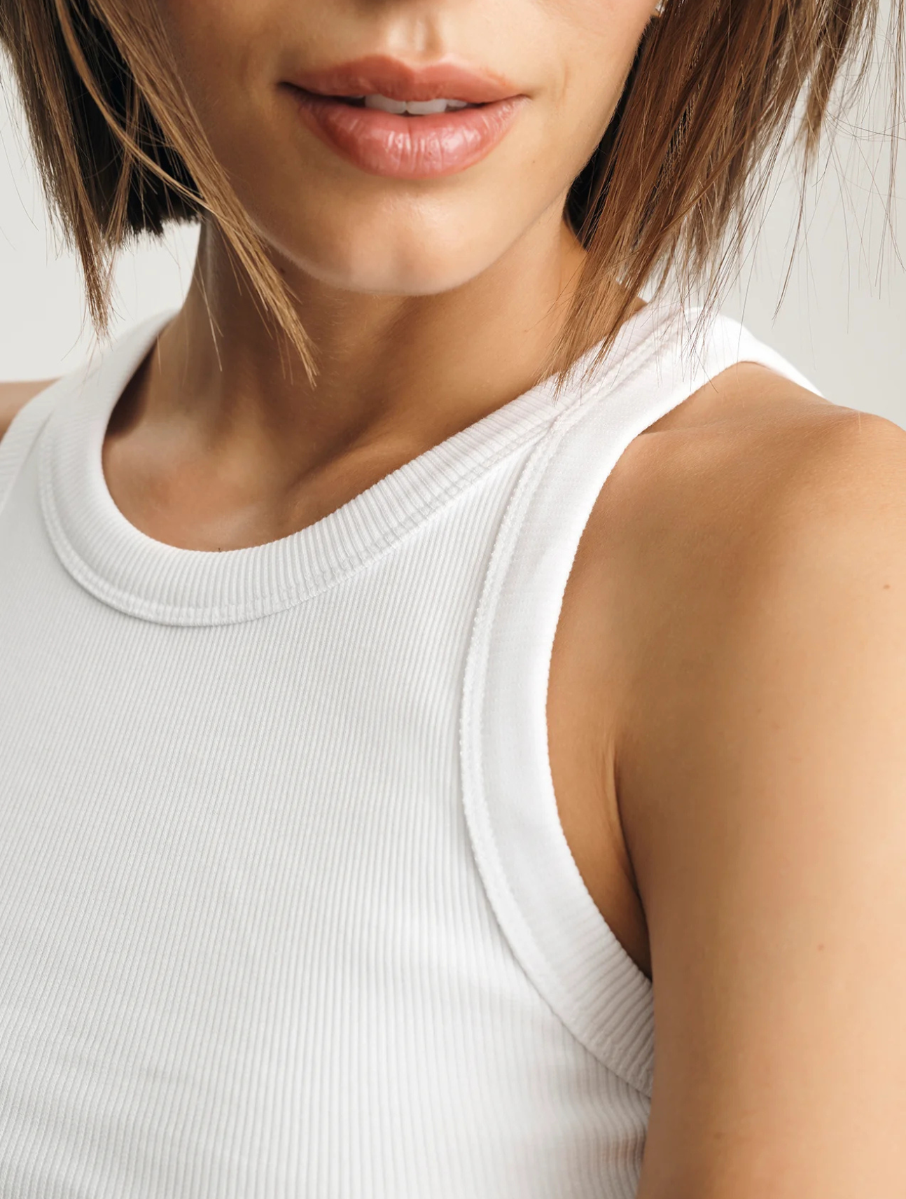 Stella Ribbed High Neck Tank Top