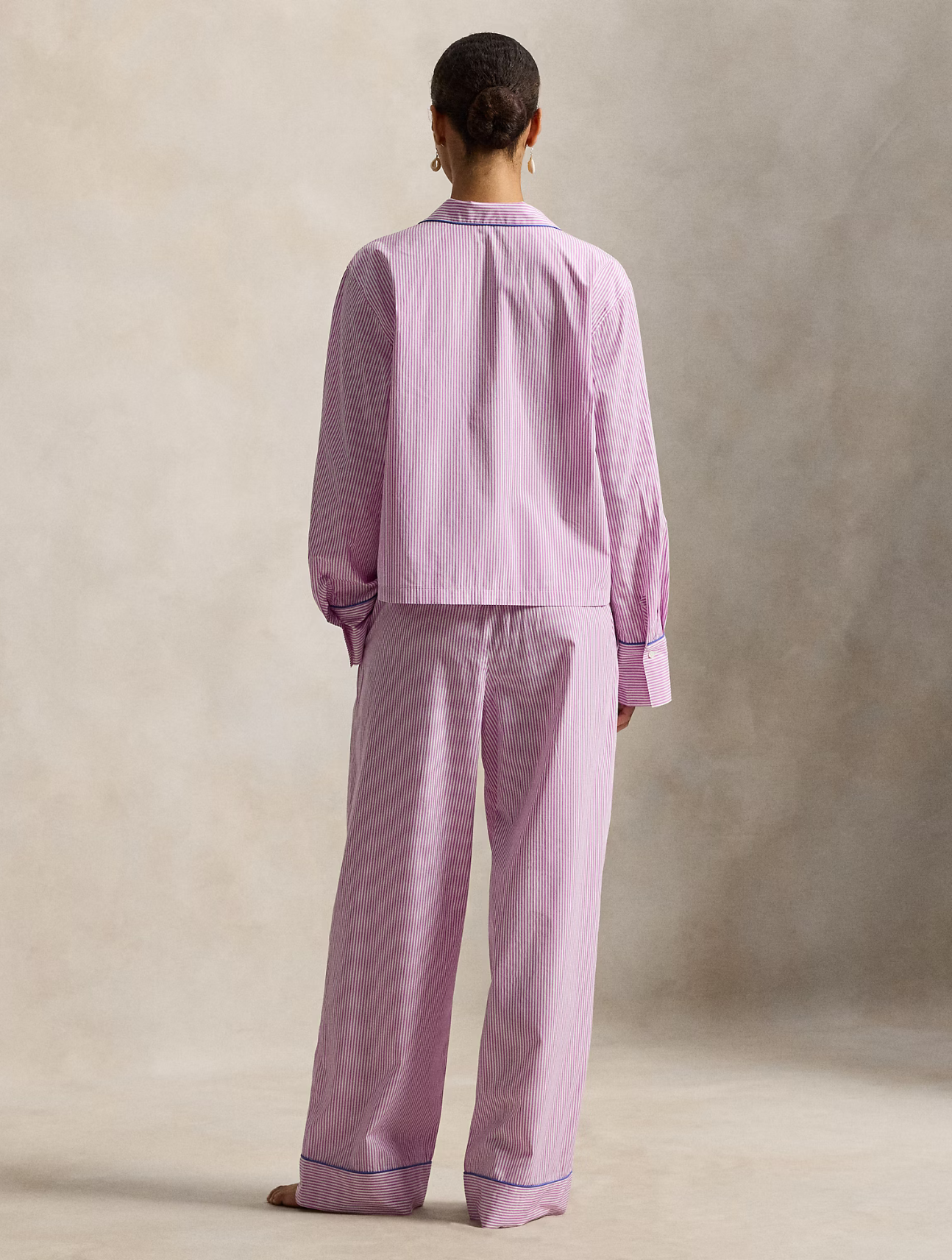 Striped Poplin Pajama Set