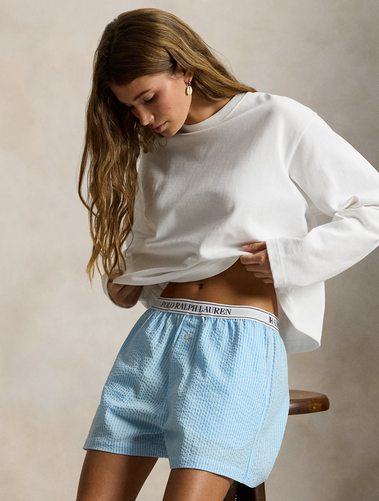 Cotton Seersucker Boxer Short