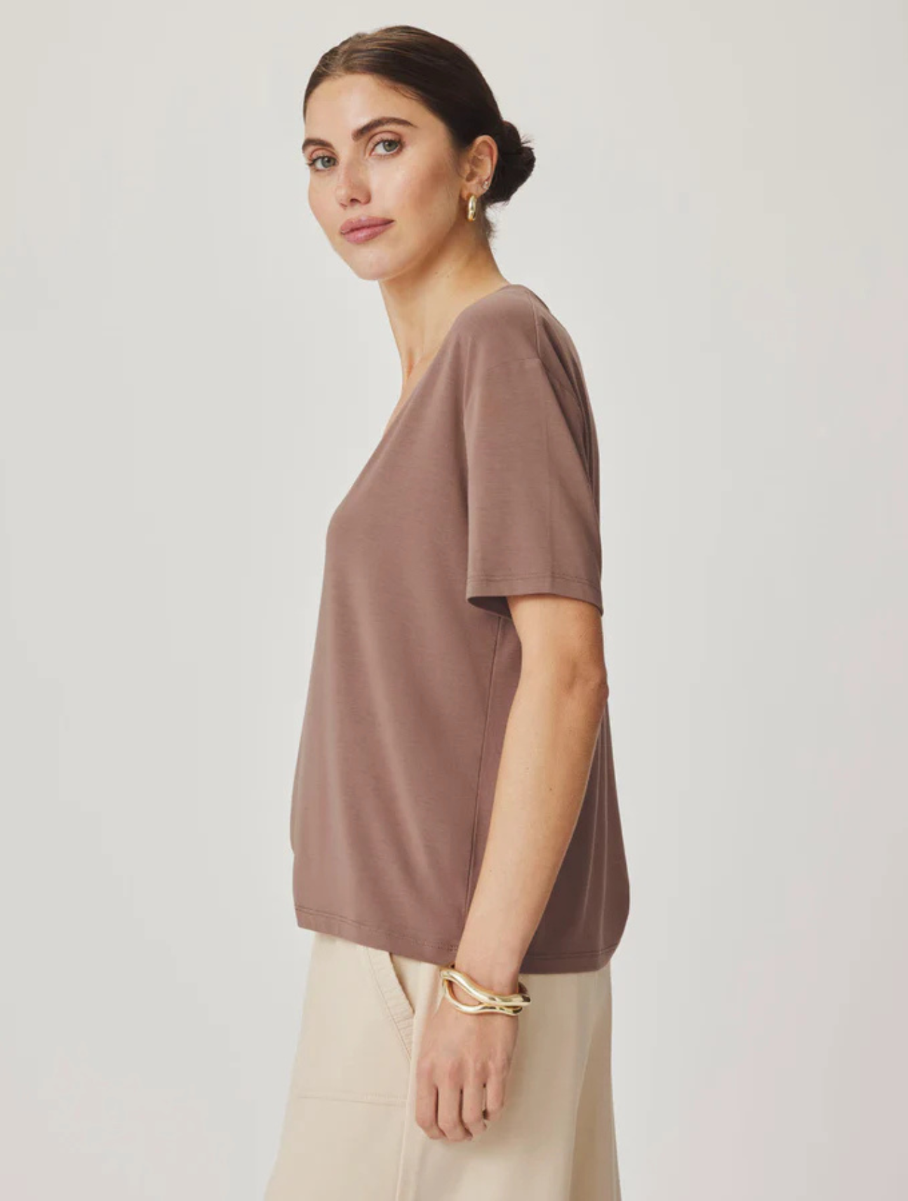 Kacey Bamboo Blend V-Neck Tee
