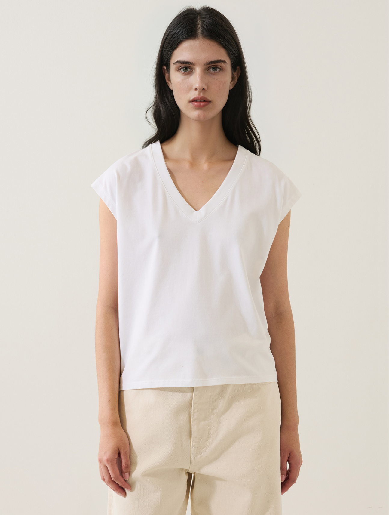 Iconic Pima Cotton V-Neck Dolman Tee