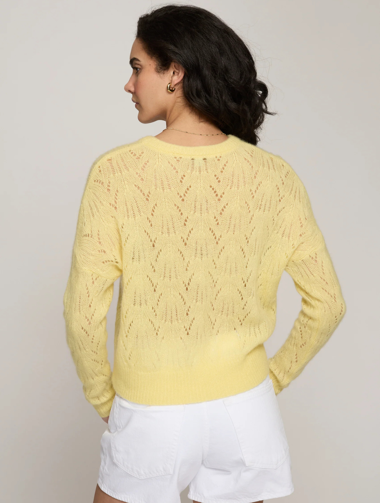 Allover Pointelle Crew