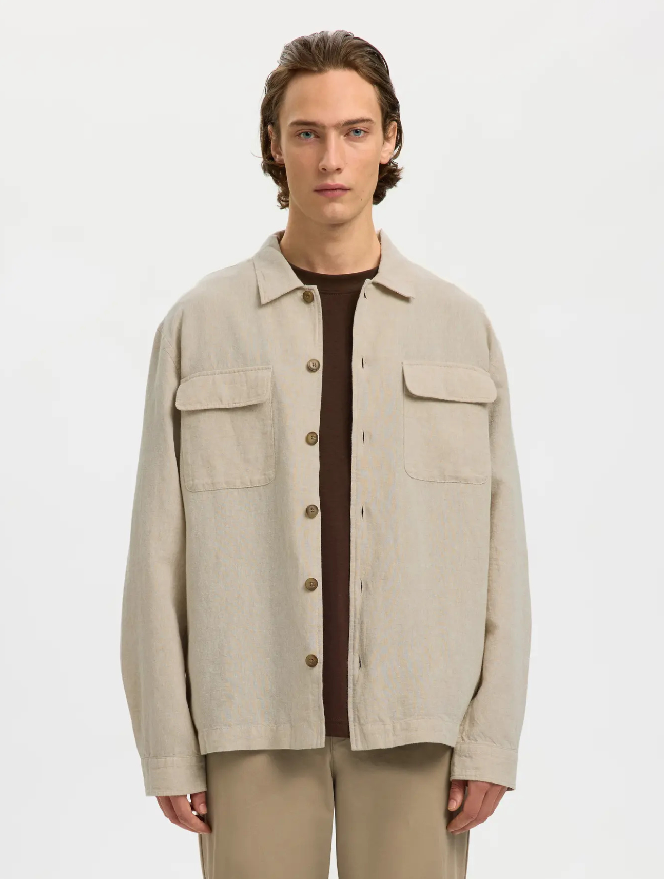 Otto Leroy Linen Blend Overshirt