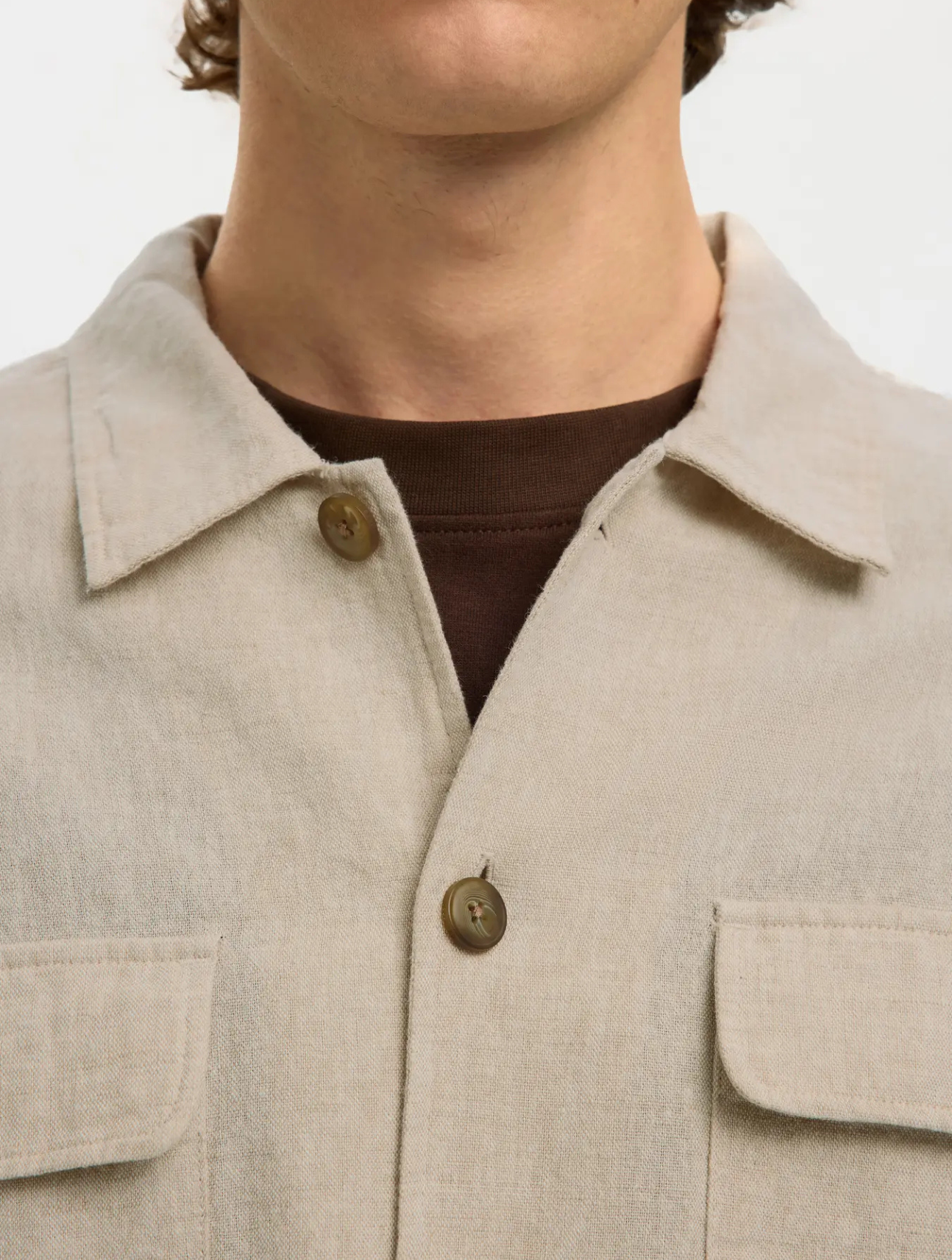 Otto Leroy Linen Blend Overshirt