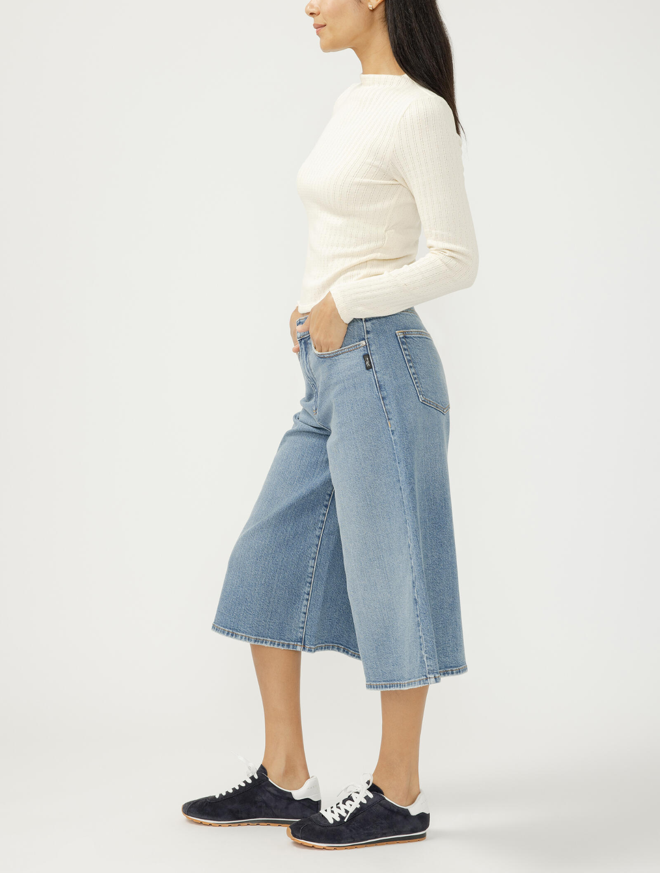 High Rise Culotte Jeans