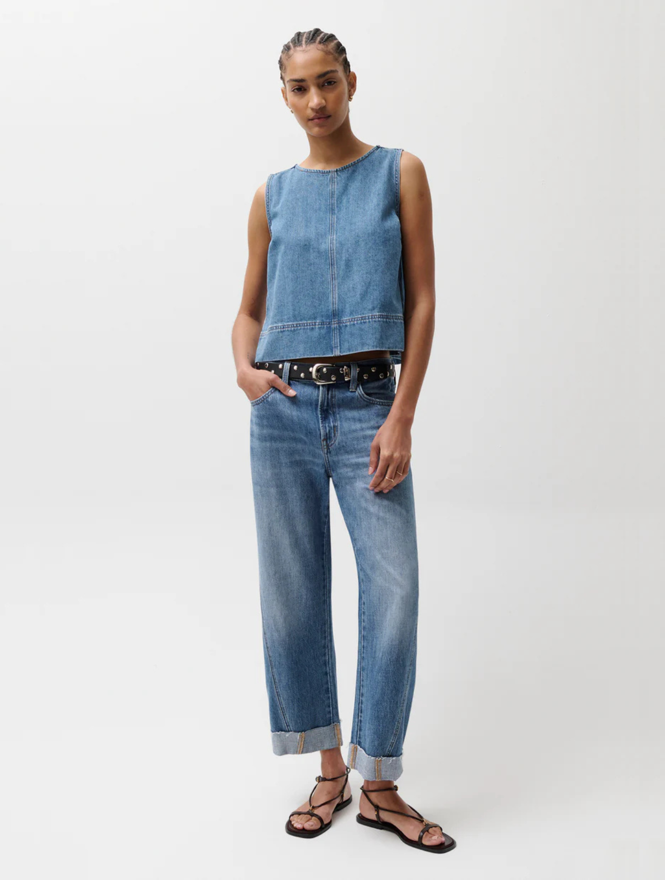 Kacey Mid Rise Cuffed Boyfriend