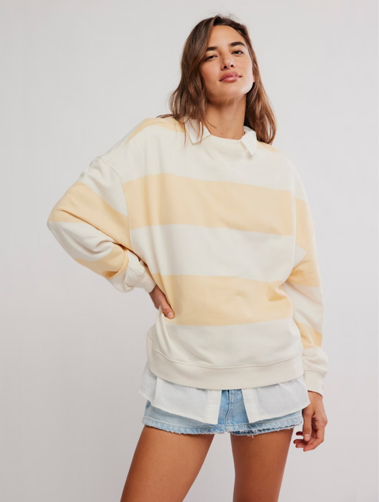 Classic Striped Oversized Crewneck