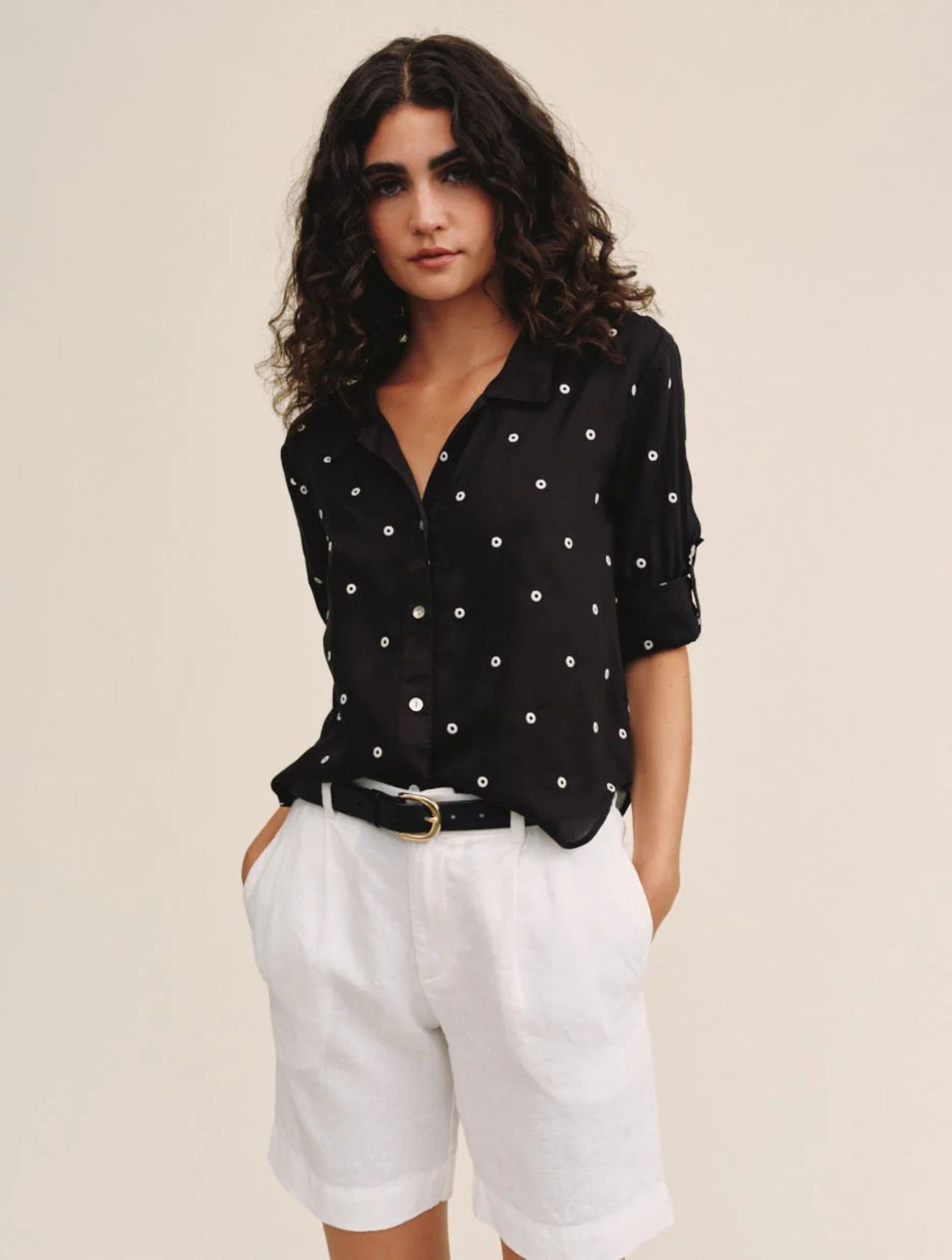 Drop Collar Boxy Button Down