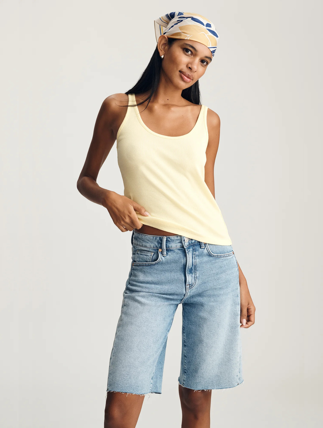 Ribbed Scoop Neck Tank Top
