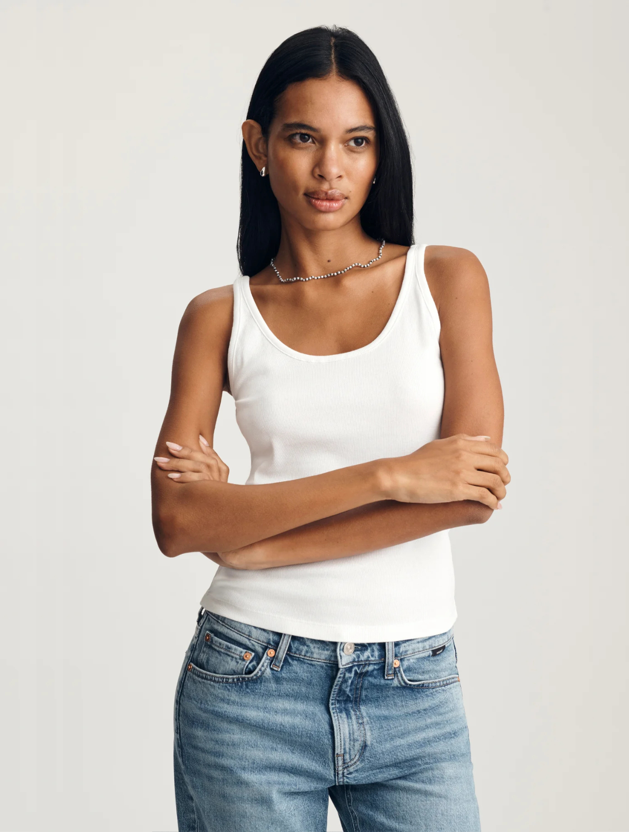 Ribbed Scoop Neck Tank Top