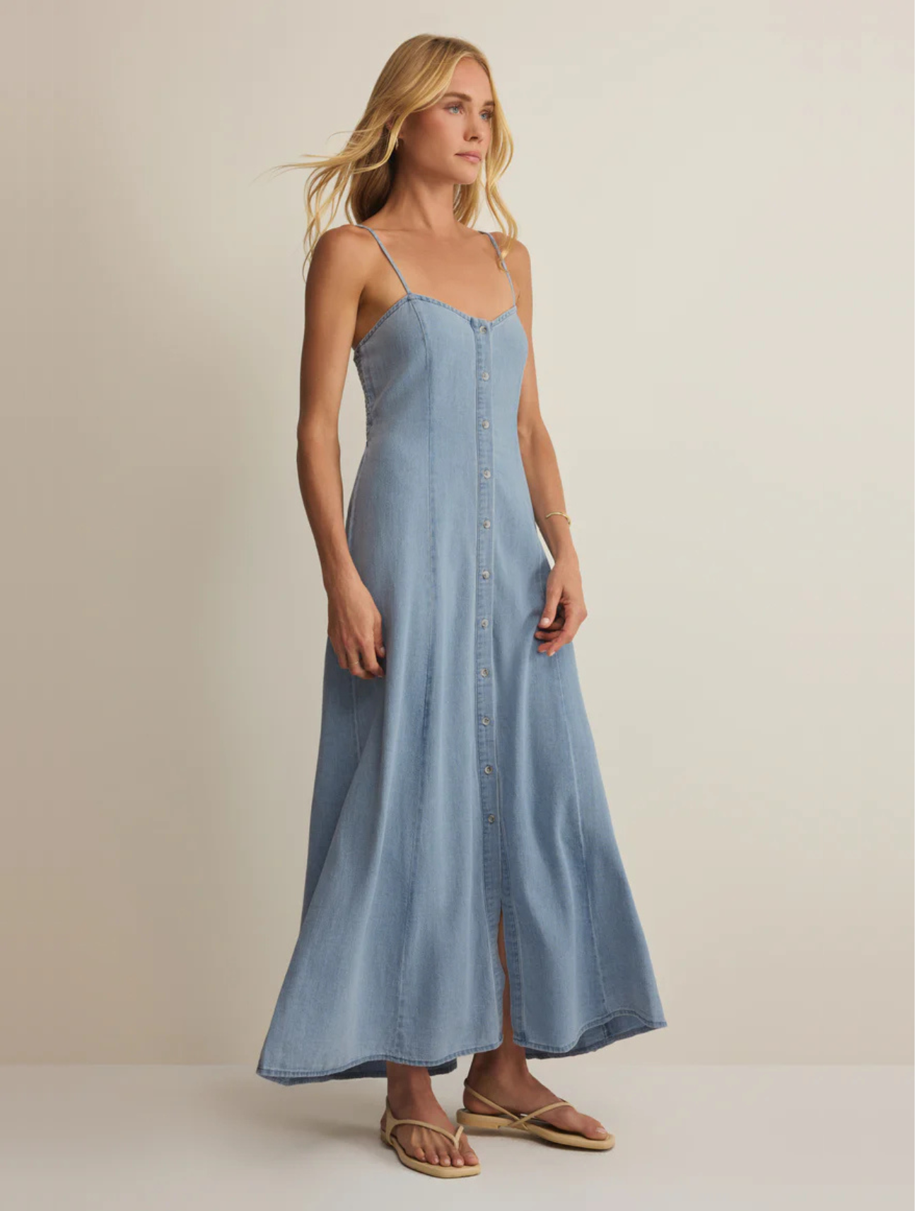 Angel Eyes Chambray Midi Dress