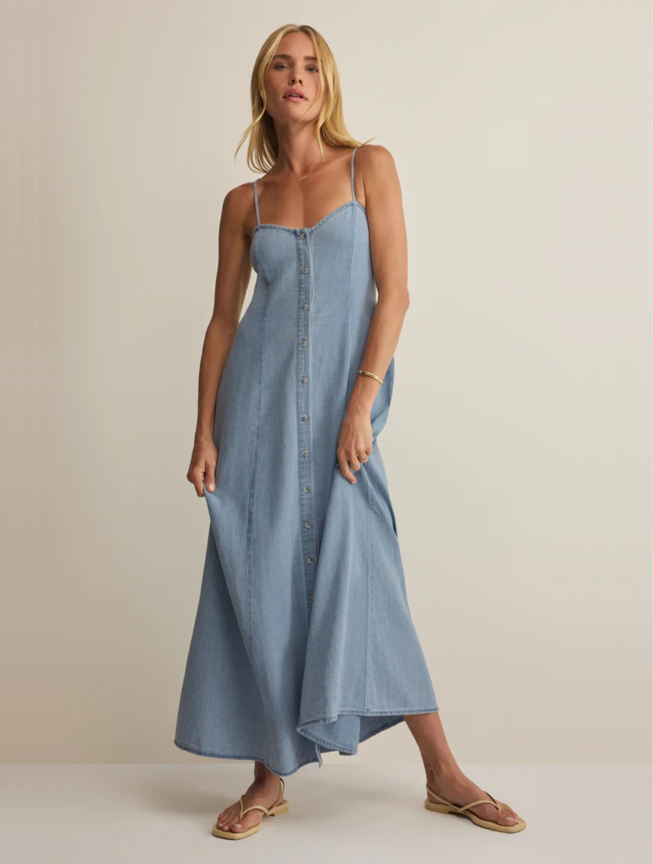 Angel Eyes Chambray Midi Dress