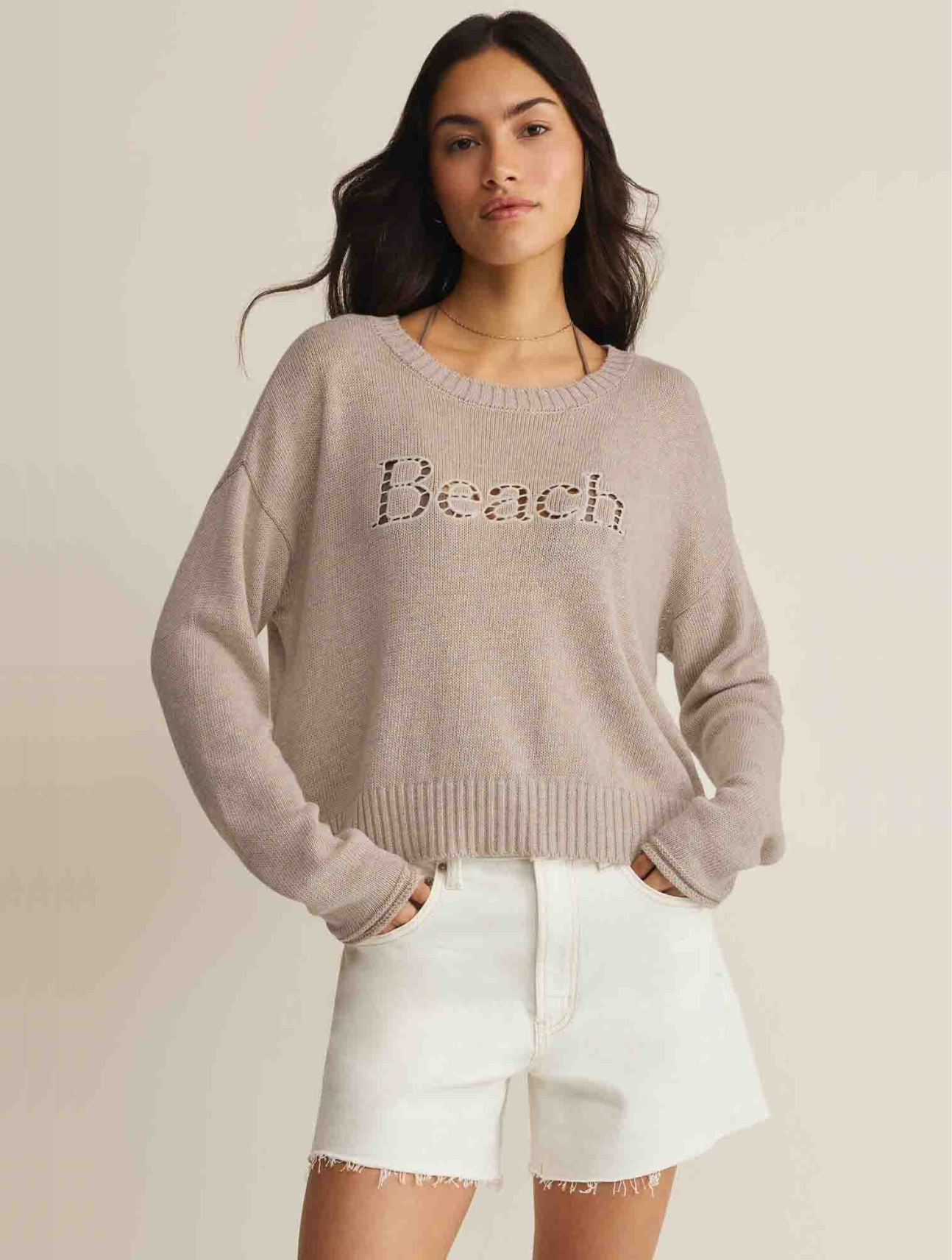 Beach Embroidered Sweater